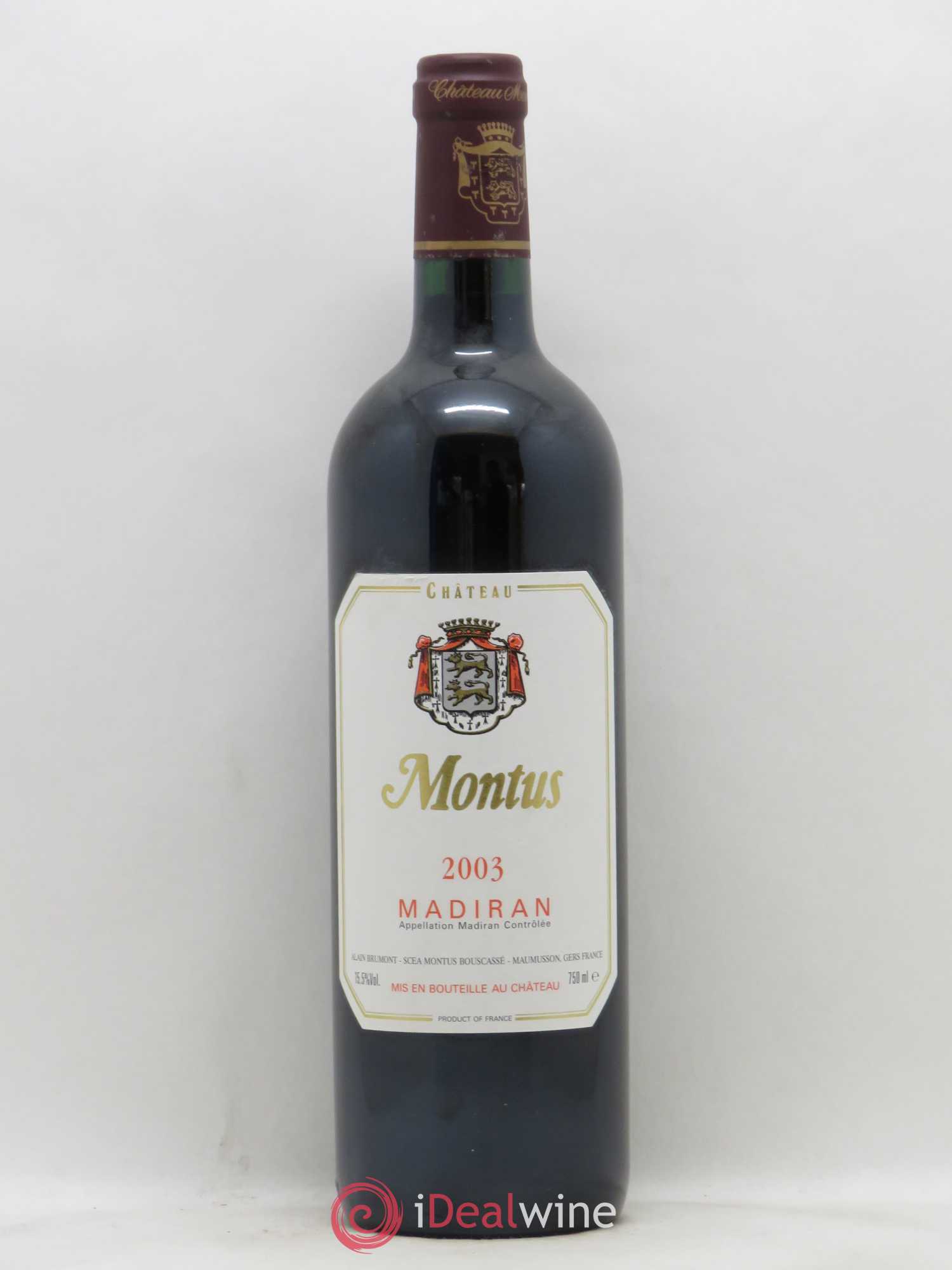 Madiran Château Montus Alain Brumont 2003 - Lot de 1 bouteille - 0