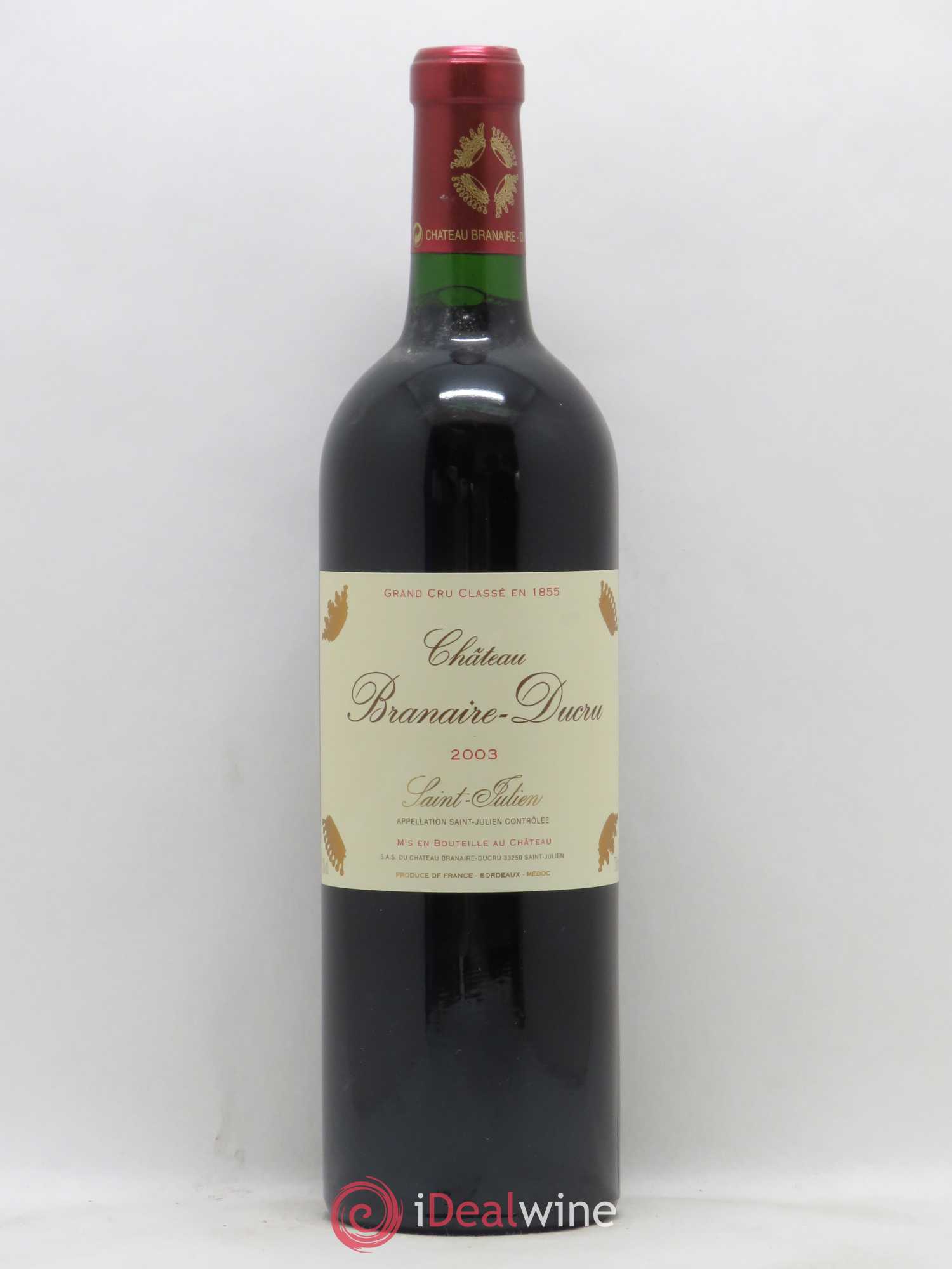 Château Branaire Ducru 4ème Grand Cru Classé 2003 - Lot de 1 bouteille - 0