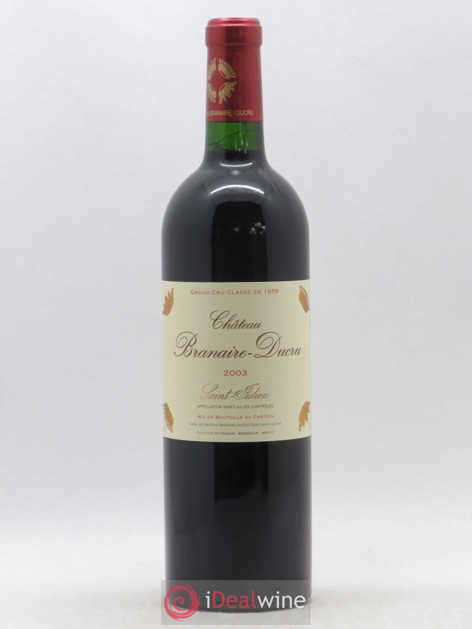 Château Branaire Ducru 4ème Grand Cru Classé 2003 - Lot de 1 bouteille - 0