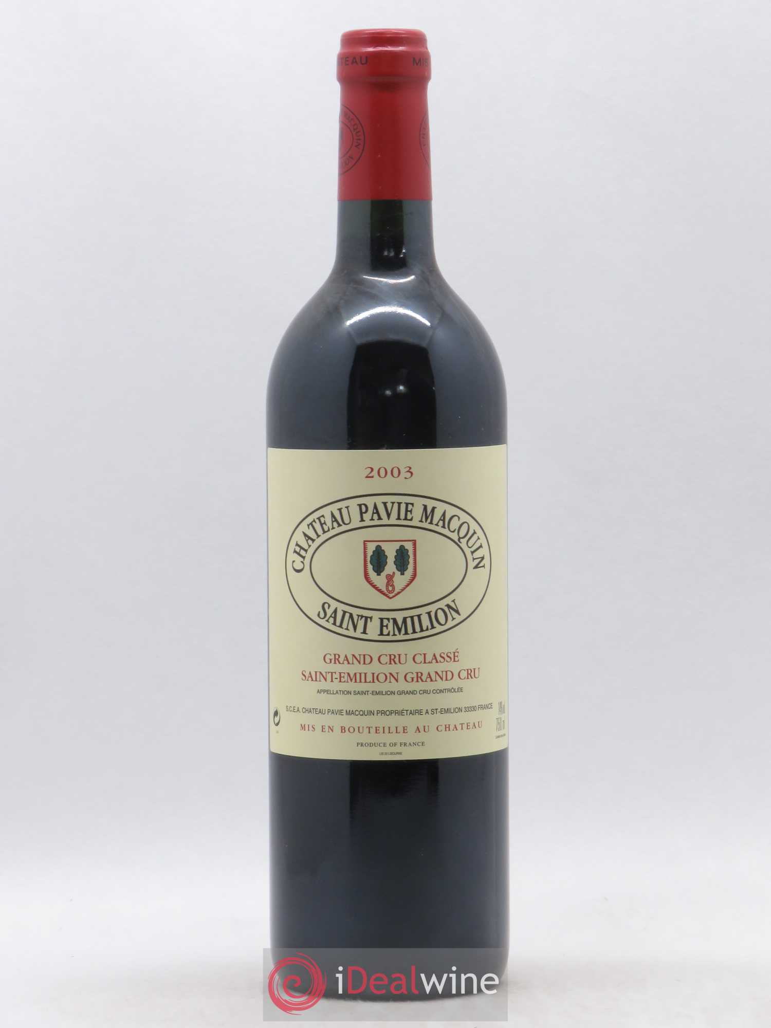 Château Pavie Macquin 1er Grand Cru Classé B 2003 - Lot de 1 bouteille - 0
