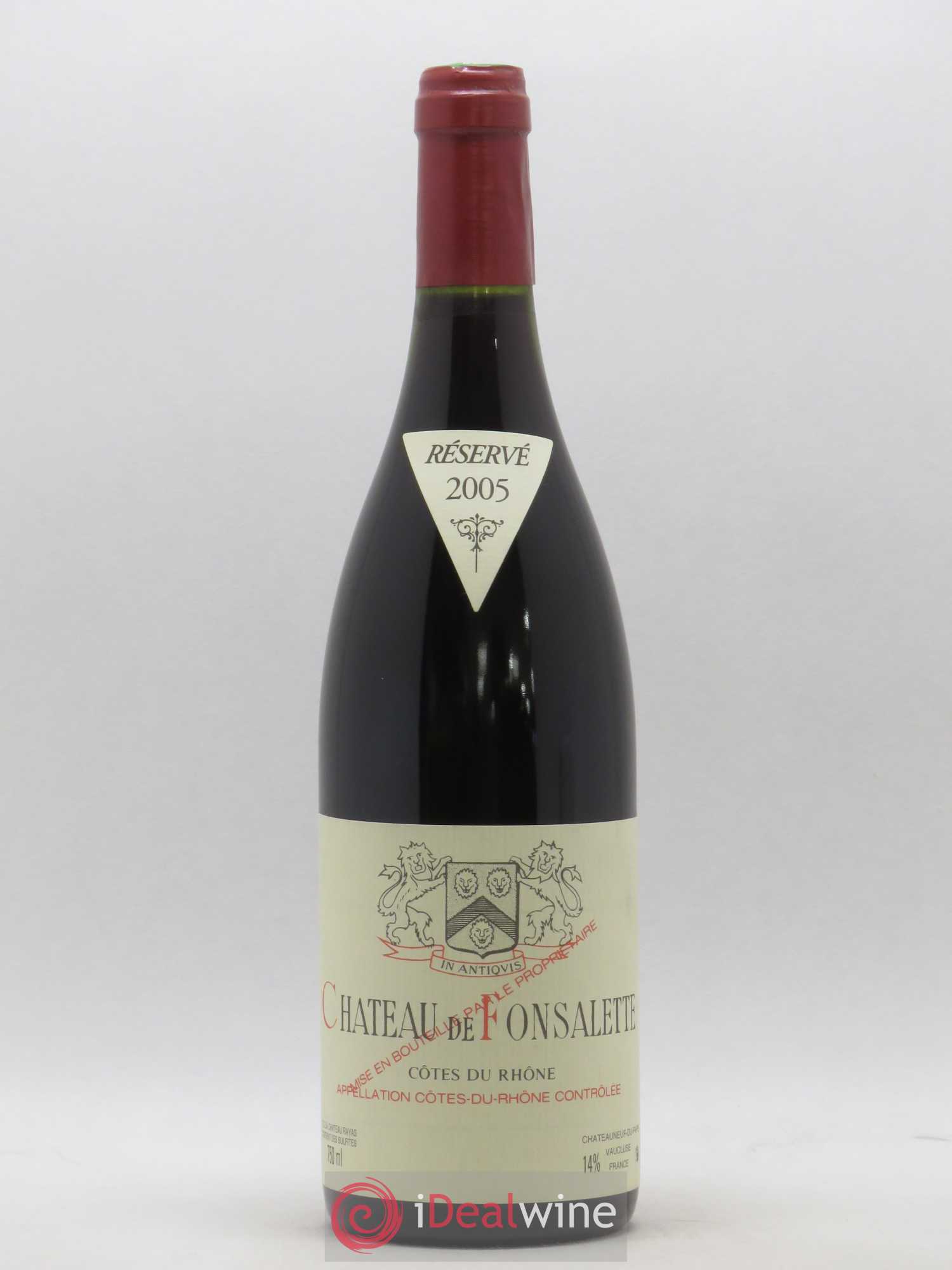 Côtes-du-Rhône Château de Fonsalette Emmanuel Reynaud 2005 - Lot de 1 bouteille - 0