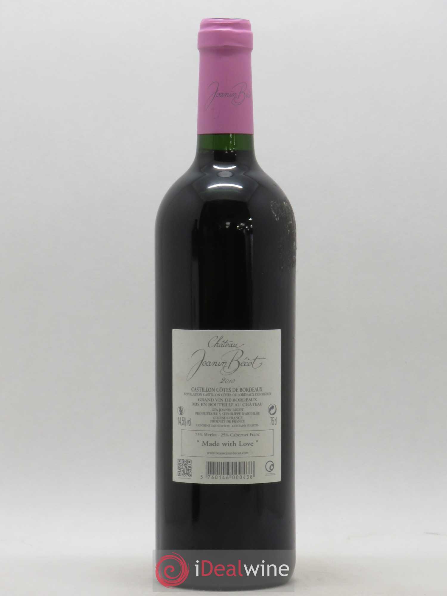 Château Joanin Bécot 2010 - Lot de 1 bouteille - 1