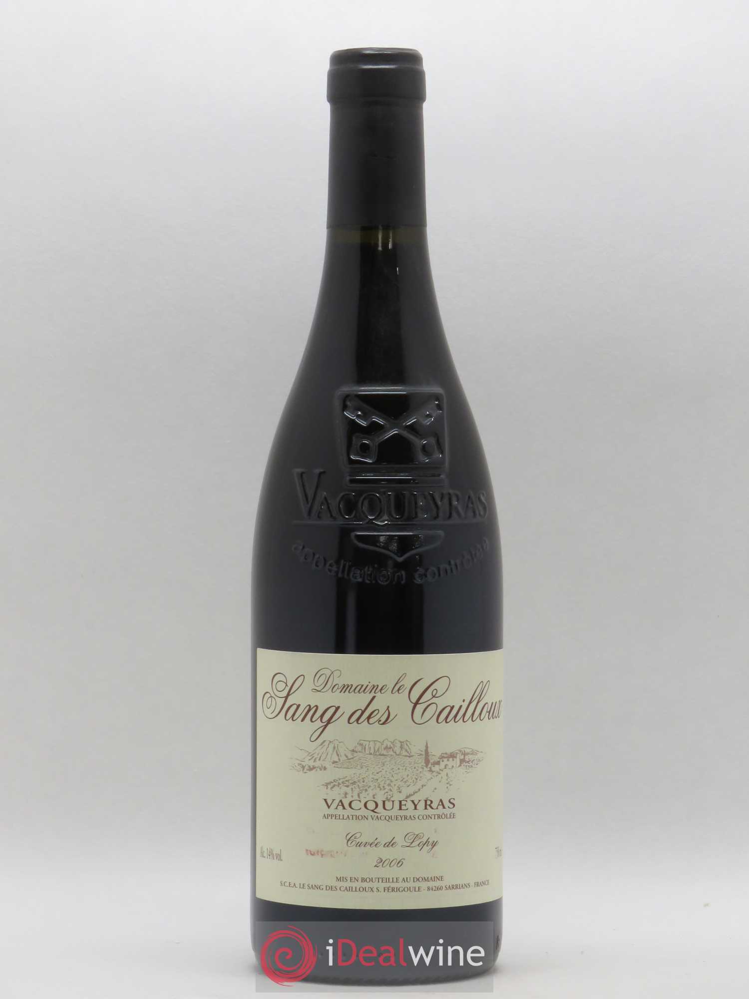 Vacqueyras Cuvée de Lopy Le Sang des Cailloux 2006 - Lot de 1 bouteille - 0