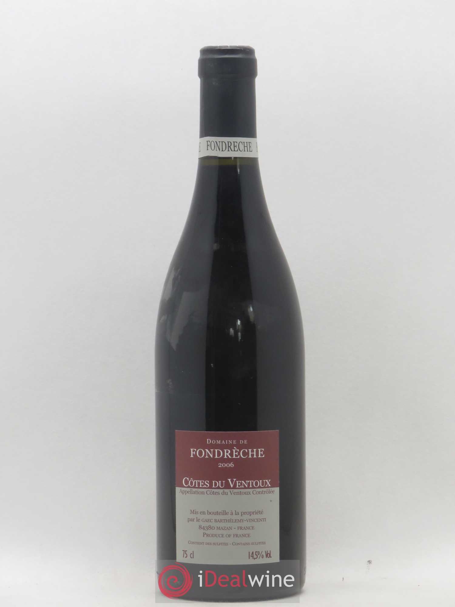 Ventoux (Côtes du Ventoux) Nadal Domaine de Fondrèche 2006 - Lot de 1 bouteille - 1