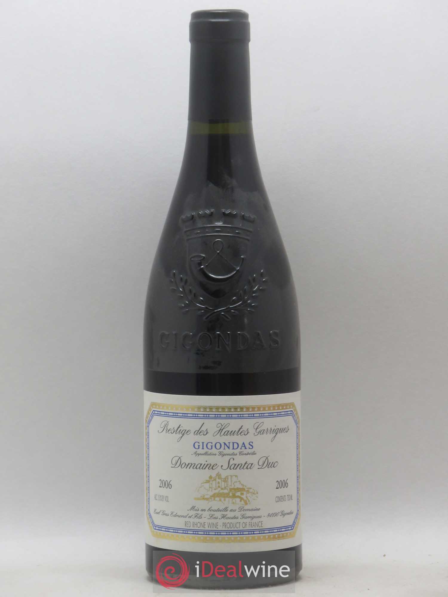 Gigondas Santa Duc (Domaine) Hautes Garrigues Famille Gras 2006 - Lotto di 1 bottiglia - 0