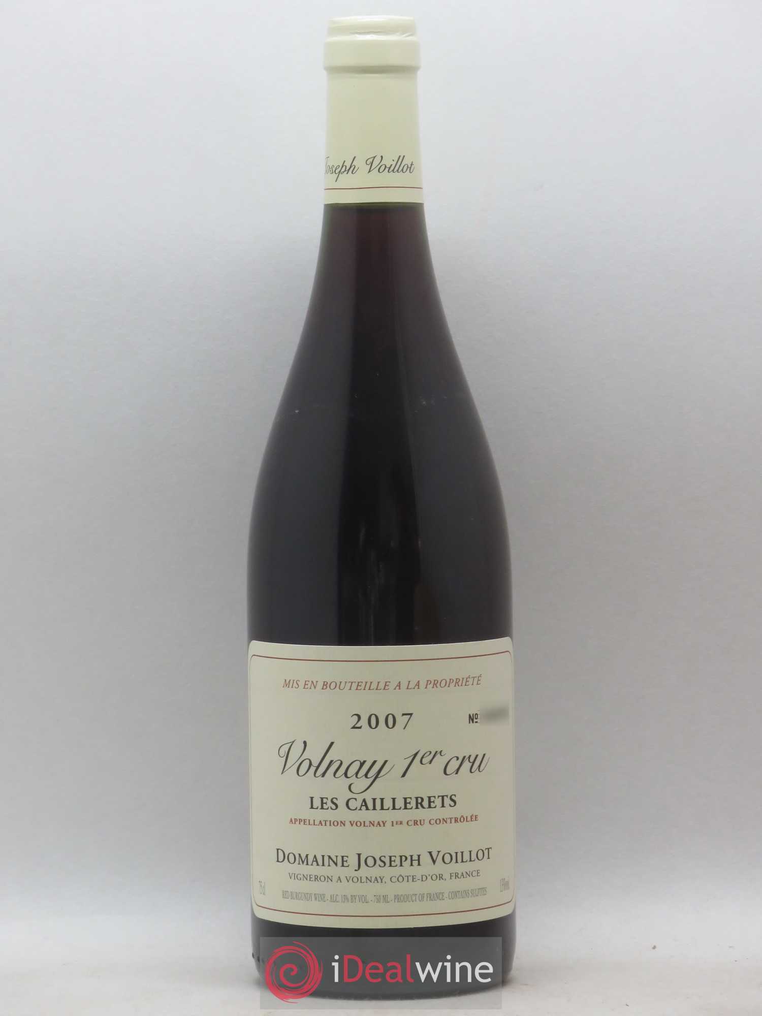 Volnay 1er Cru Les Caillerets Joseph Voillot (Domaine) 2007 - Lot de 1 bouteille - 0