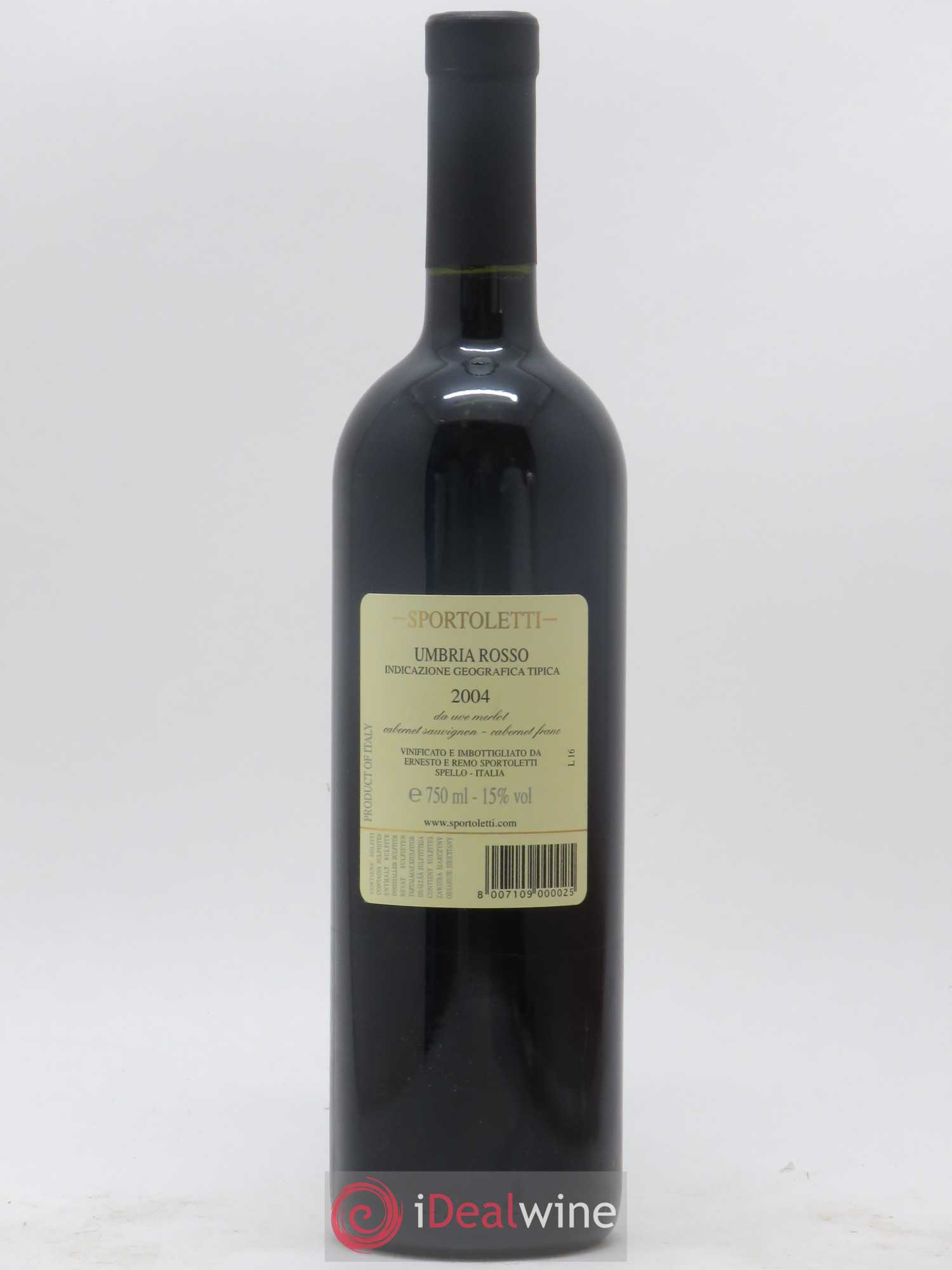 Ombrie Sportoletti IGT Villa Fidelia 2004 - Lot de 1 bouteille - 1