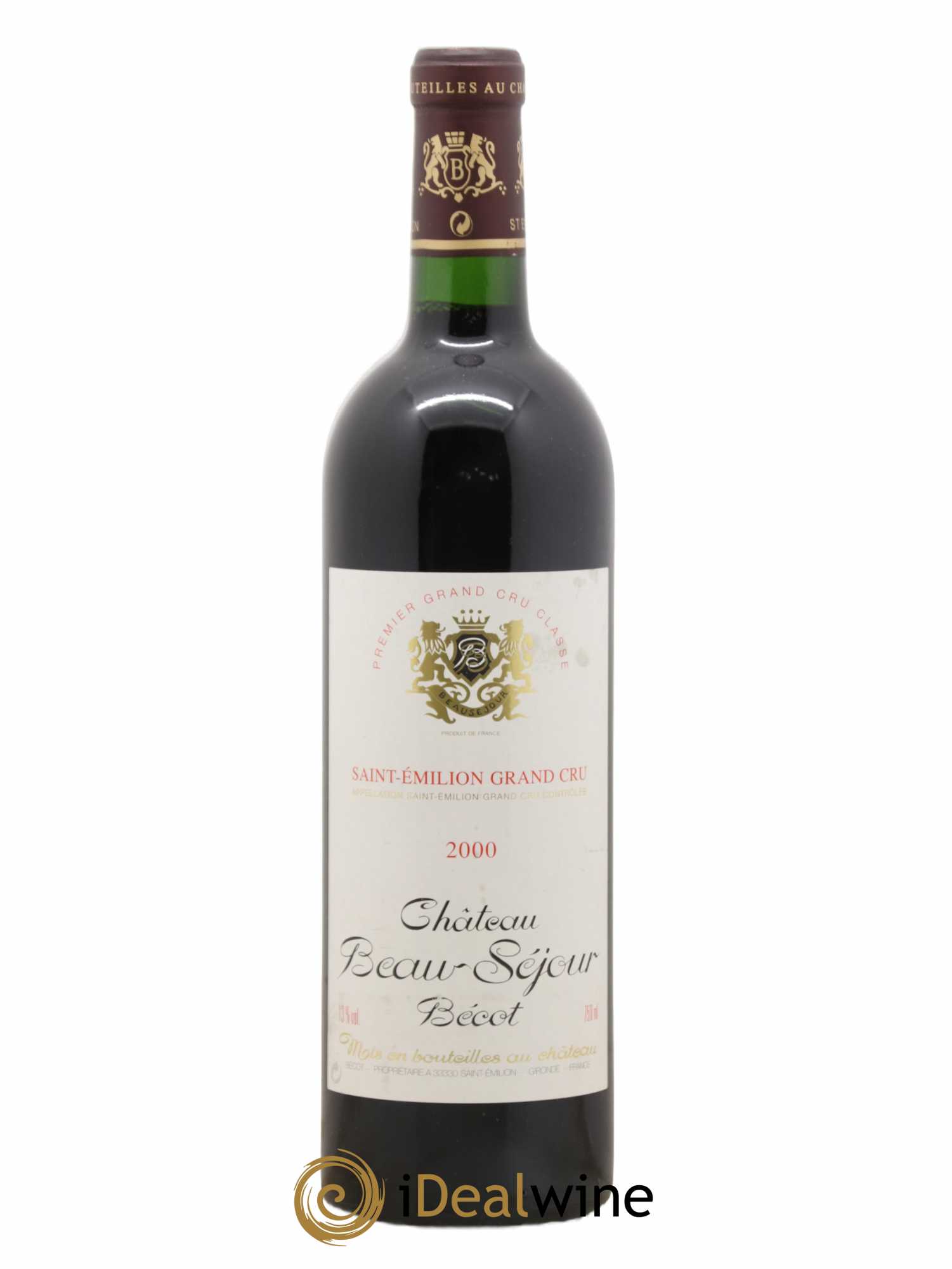 Château Beau-Séjour Bécot 1er Grand Cru Classé B 2000 - Lot de 1 bouteille - 0
