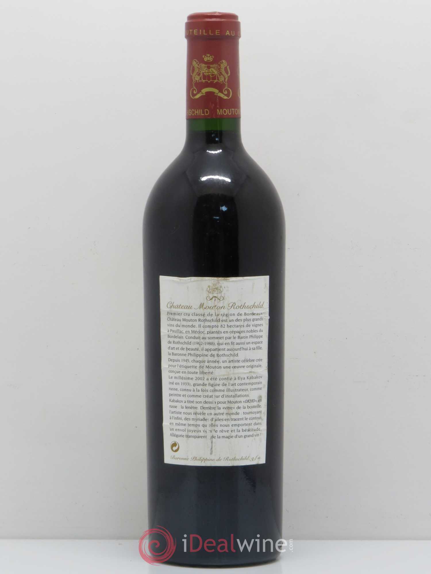 Château Mouton Rothschild 1er Grand Cru Classé 2002 - Lot de 1 bouteille - 1