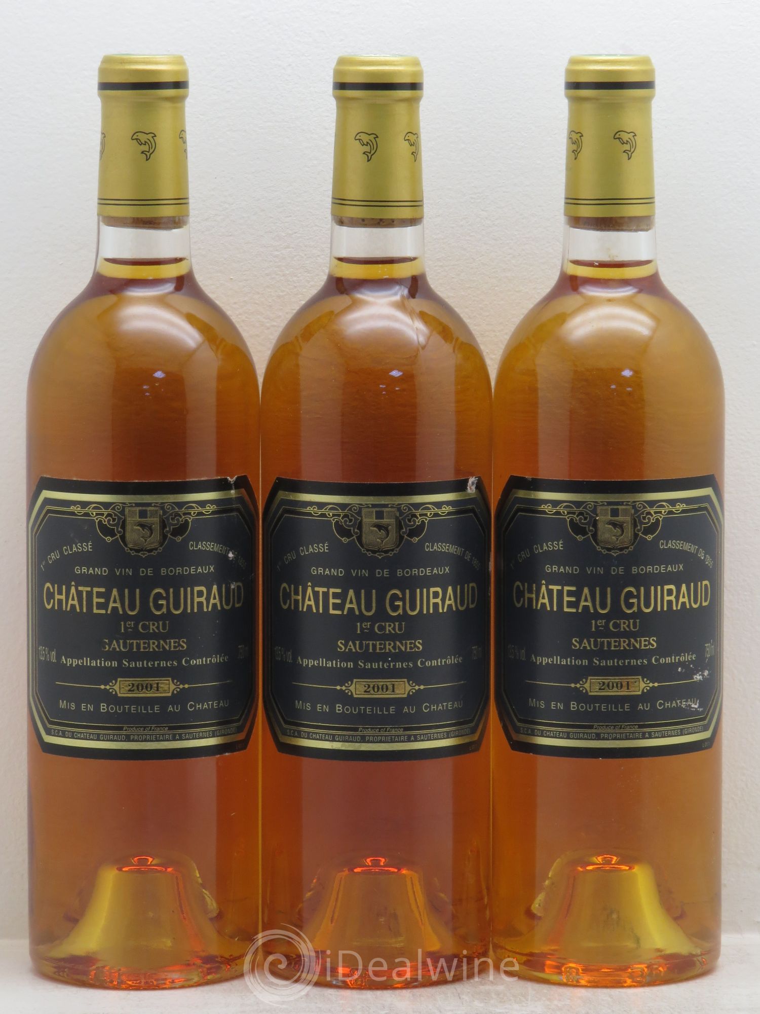 Château Guiraud 1er Grand Cru Classé 2001 - Lotto di 3 bottiglie - 0