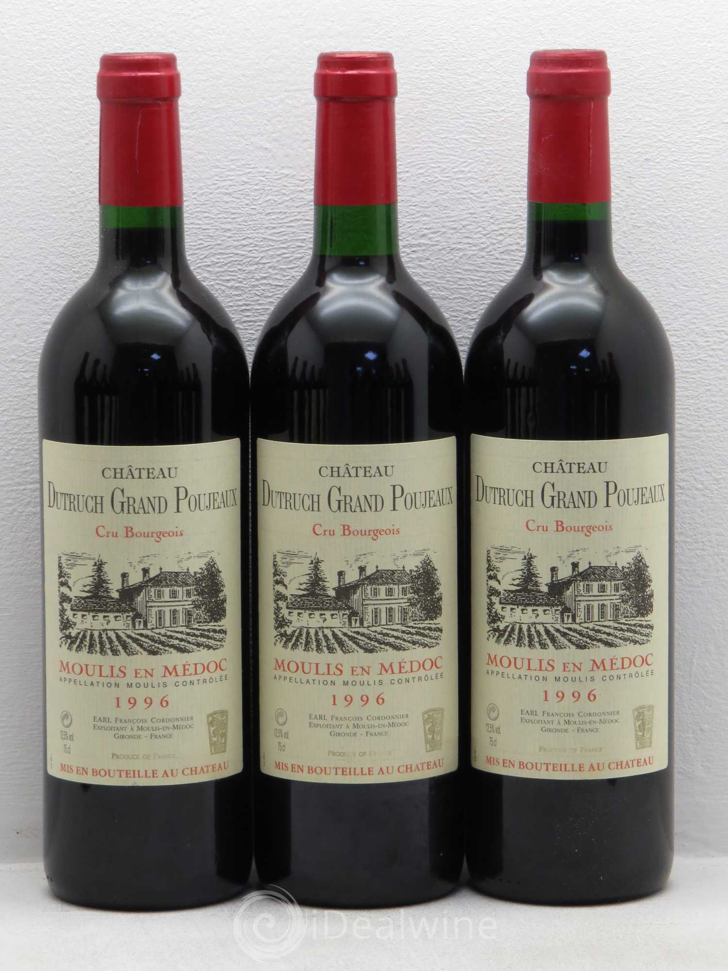 Château Dutruch Grand Poujeaux Cru Bourgeois 1996 - Lot de 12 bouteilles - 1