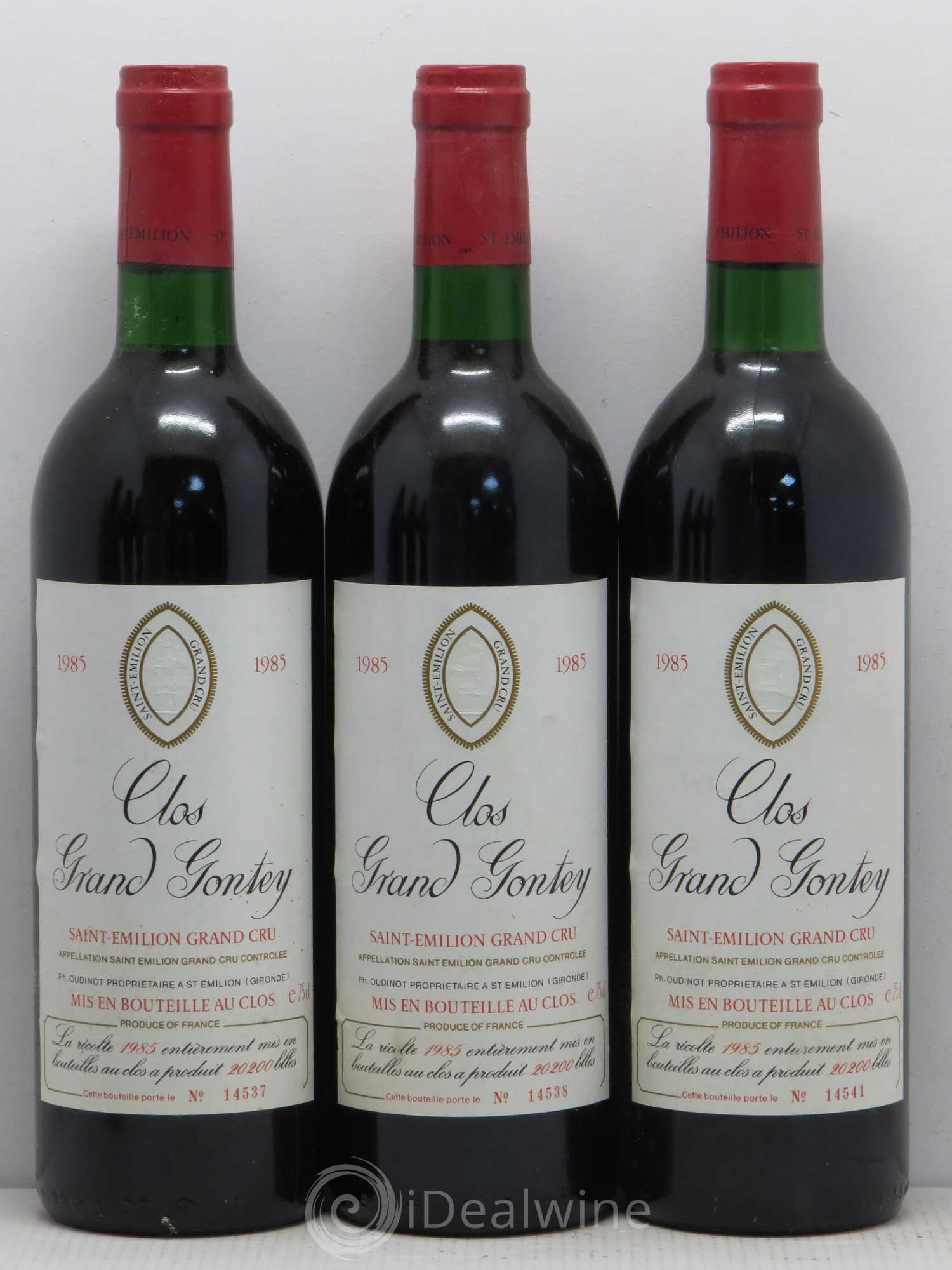 Saint-Émilion Grand Cru Clos Grand Gontey 1985 - Posten von 12 Flaschen - 1