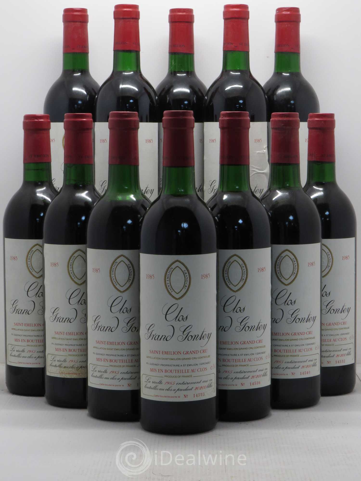 Saint-Émilion Grand Cru Clos Grand Gontey 1985 - Posten von 12 Flaschen - 0