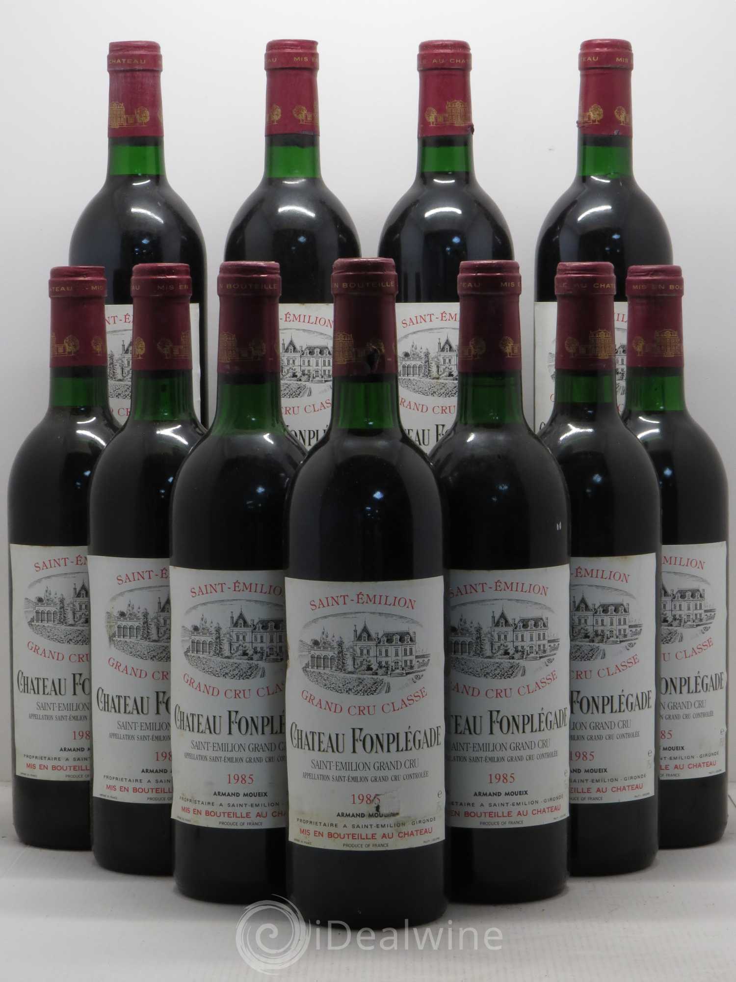 Château Fonplegade Grand Cru Classé 1985 - Lot de 11 bouteilles - 0
