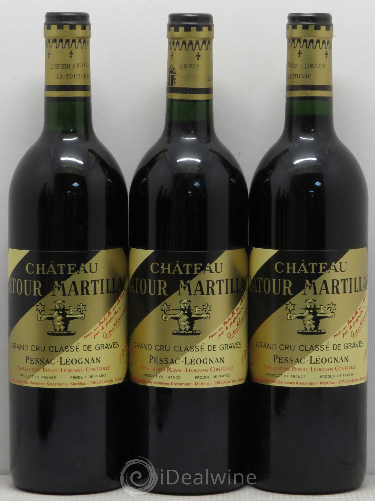 Château Latour-Martillac Cru Classé de Graves 1989 - Lot de 12 bouteilles - 1