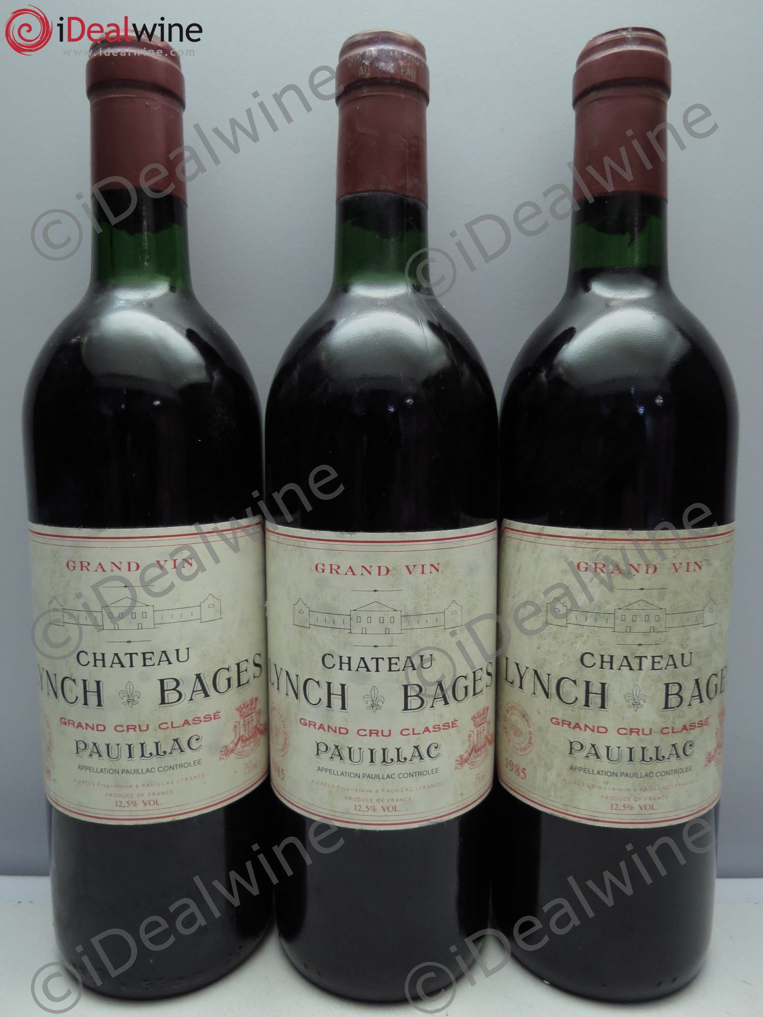 Château Lynch Bages 5ème Grand Cru Classé 1985 - Lot de 3 bouteilles - 0