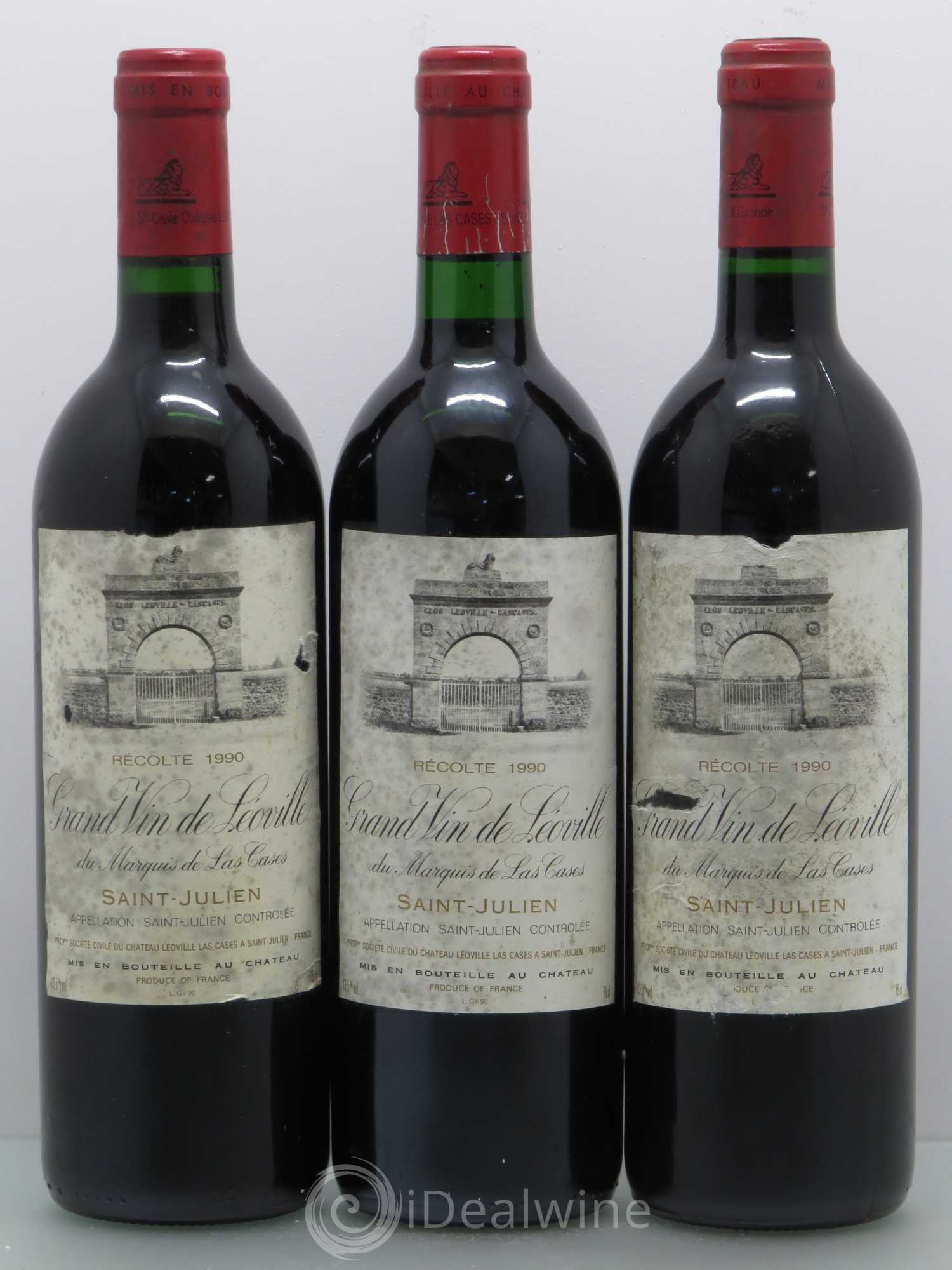 Château Léoville Las Cases 2ème Grand Cru Classé 1990 - Lot de 3 bouteilles - 0
