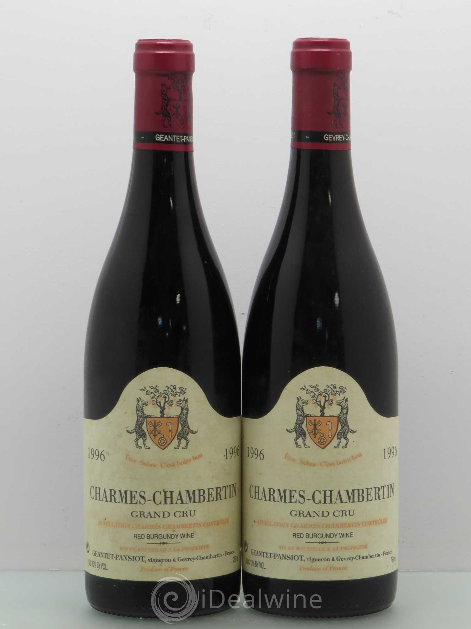 Charmes-Chambertin Grand Cru Geantet-Pansiot 1996 - Lot de 2 bouteilles - 0