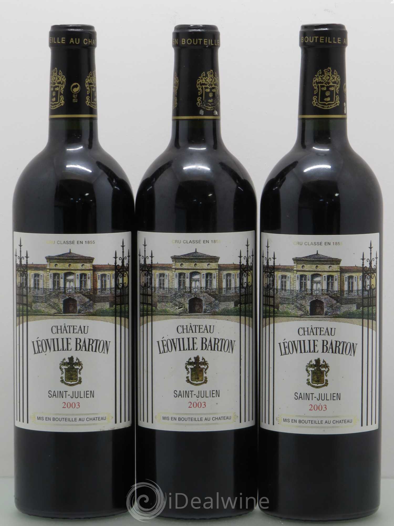 Château Léoville Barton 2ème Grand Cru Classé 2003 - Lot de 3 bouteilles - 0
