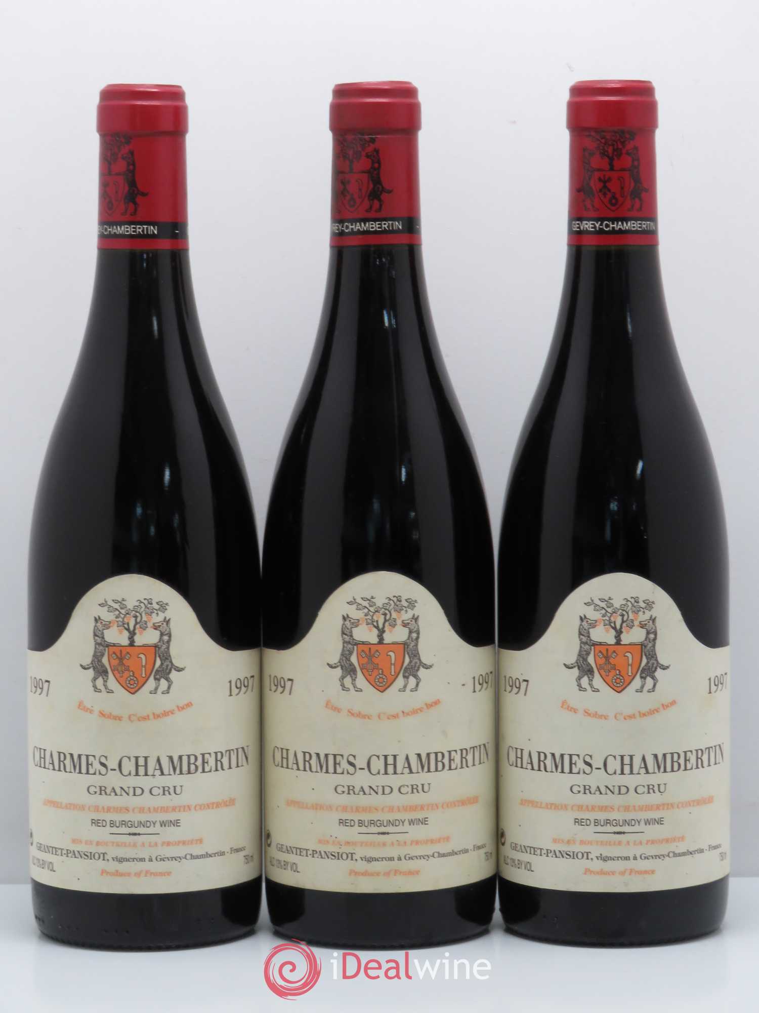 Charmes-Chambertin Grand Cru Geantet-Pansiot 1997 - Lot de 3 bouteilles - 0