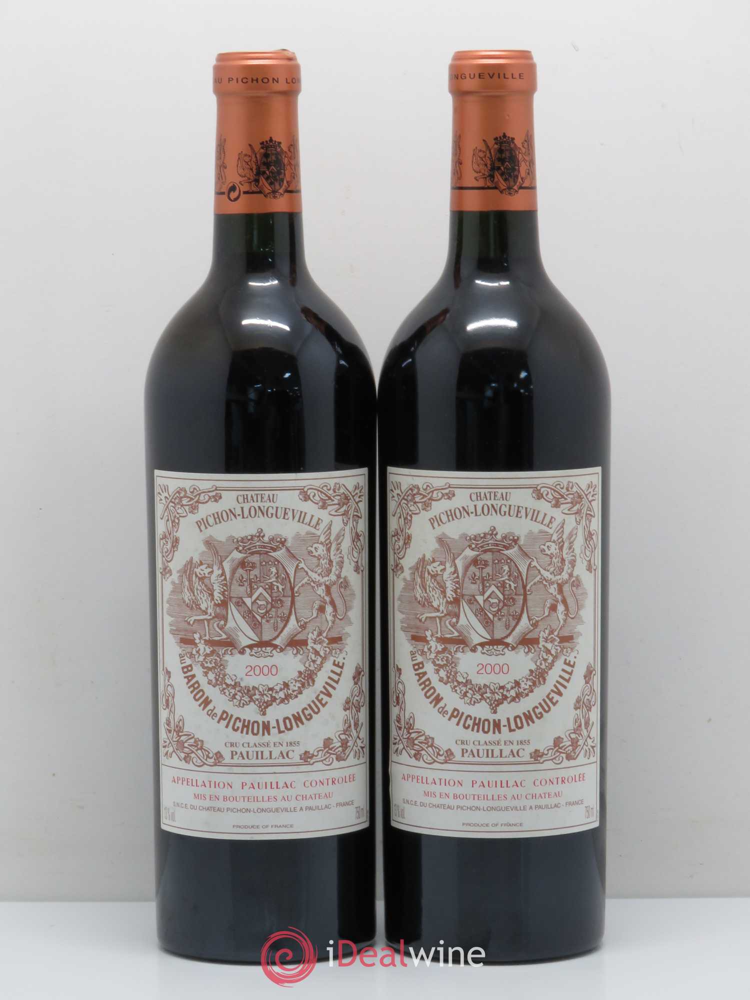 Pichon Longueville Baron 2ème Grand Cru Classé 2000 - Lot de 2 bouteilles - 0