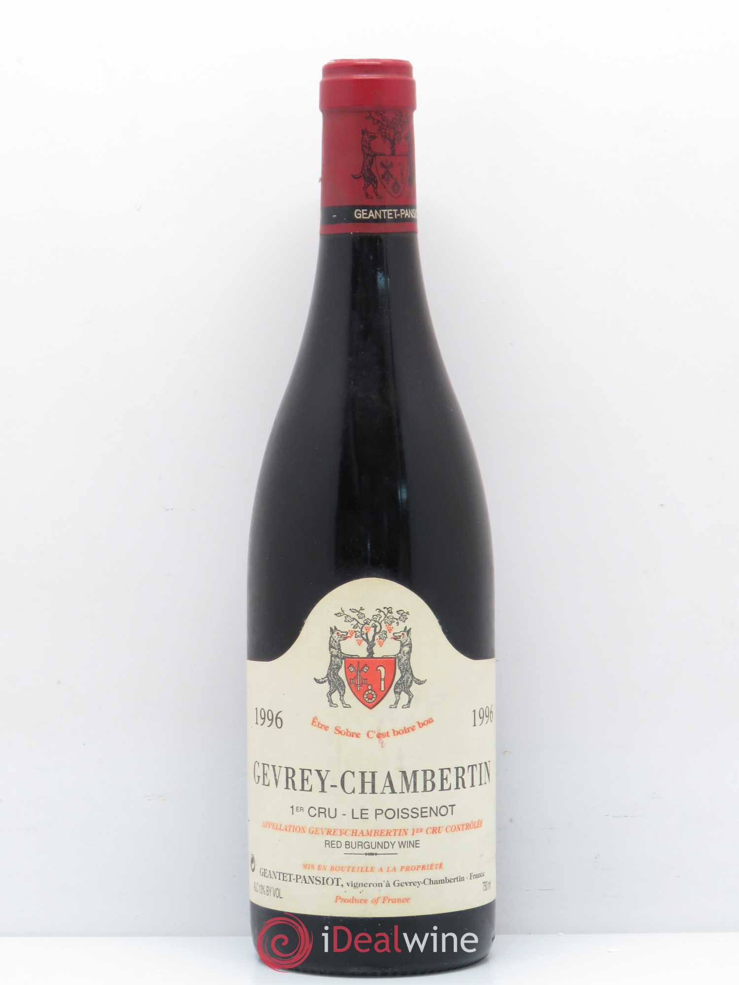 Gevrey-Chambertin 1er Cru Le Poissenot Geantet-Pansiot 1996 - Lot de 1 bouteille - 0