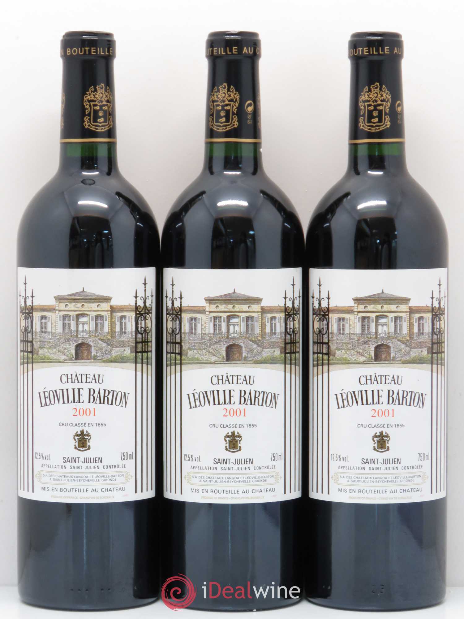 Château Léoville Barton 2ème Grand Cru Classé 2001 - Lot de 3 bouteilles - 0