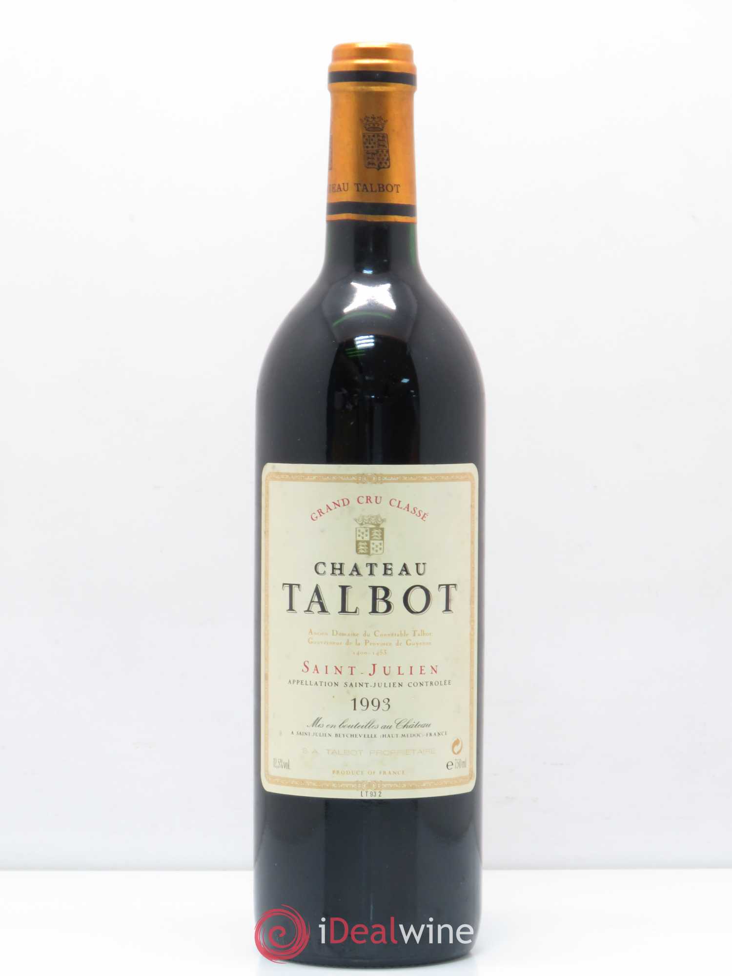Château Talbot 4ème Grand Cru Classé 1993 - Lot de 1 bouteille - 0