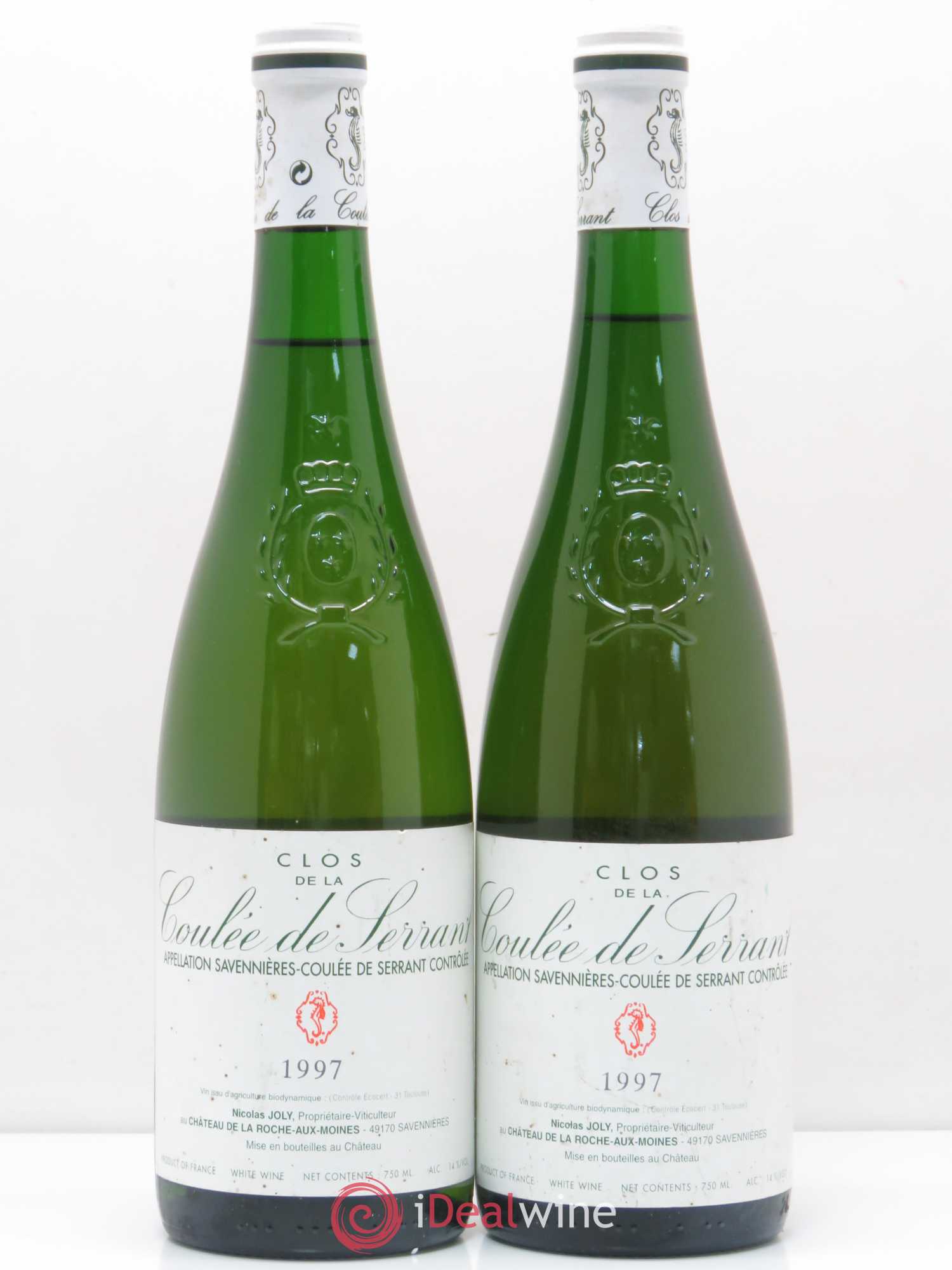 Savennières Clos de la Coulée de Serrant Vignobles de la Coulée de Serrant - Nicolas Joly 1997 - Lot de 2 bouteilles - 0