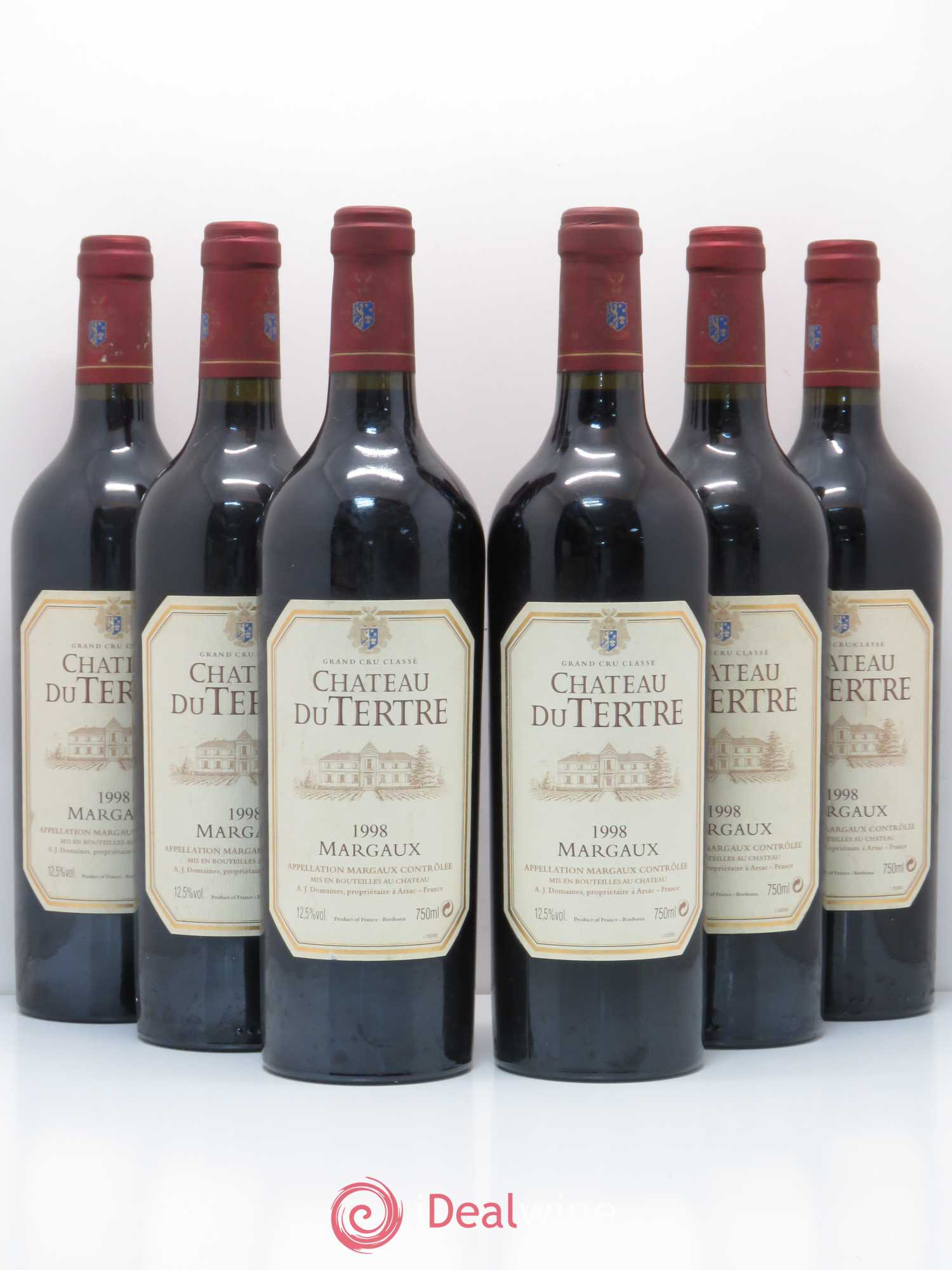 Château du Tertre 5ème Grand Cru Classé 1998 - Lot de 6 bouteilles - 0