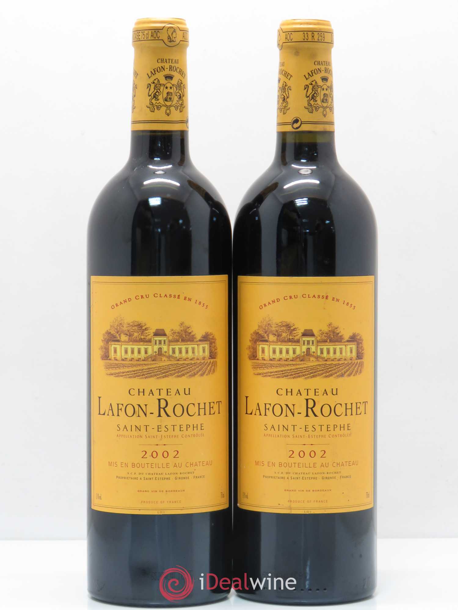 Château Lafon Rochet 4ème Grand Cru Classé 2002 - Lot de 2 bouteilles - 0
