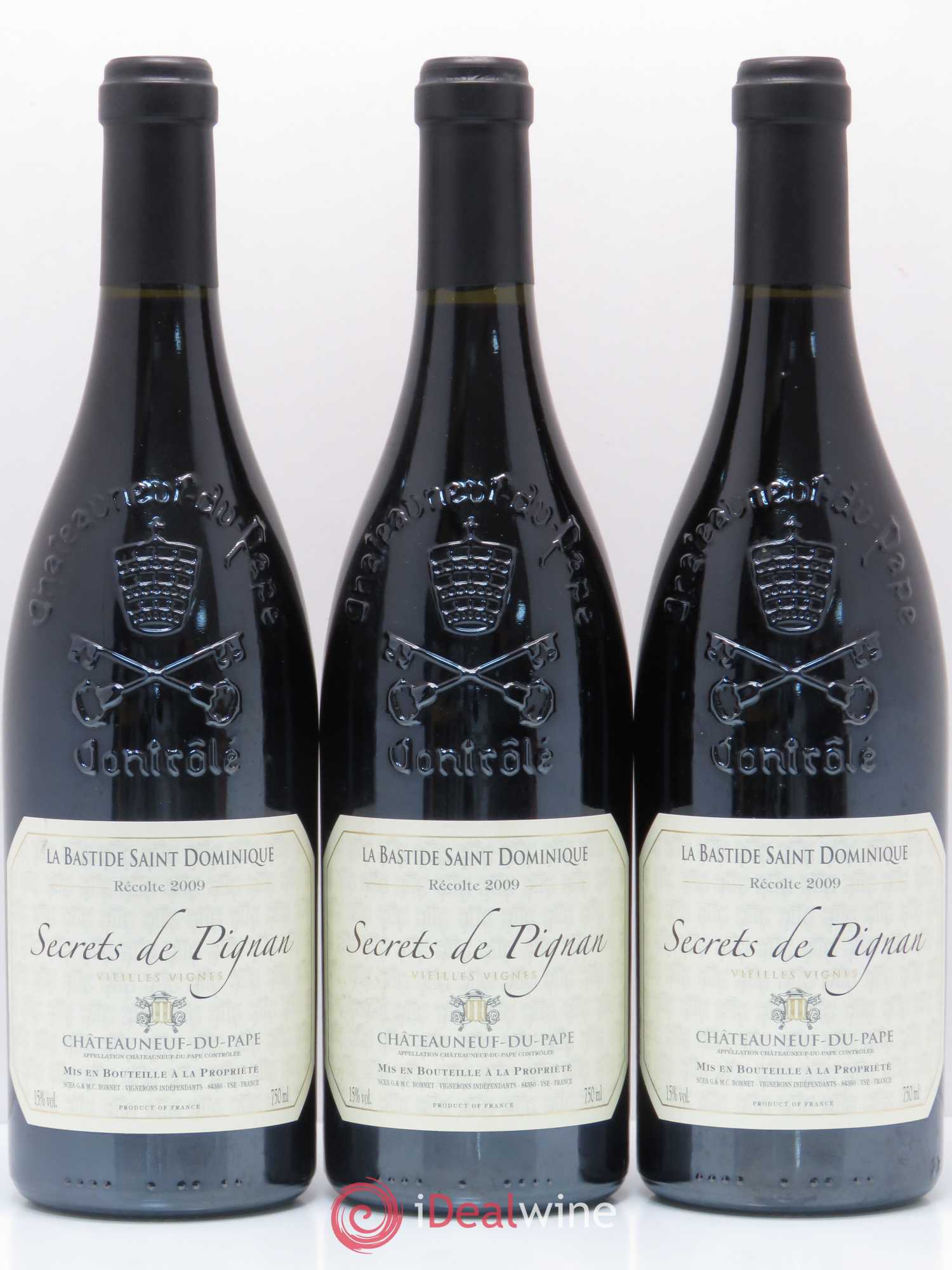Châteauneuf-du-Pape Secret de Pignan La Bastide St Dominique vv 2009 - Posten von 3 Flaschen - 0