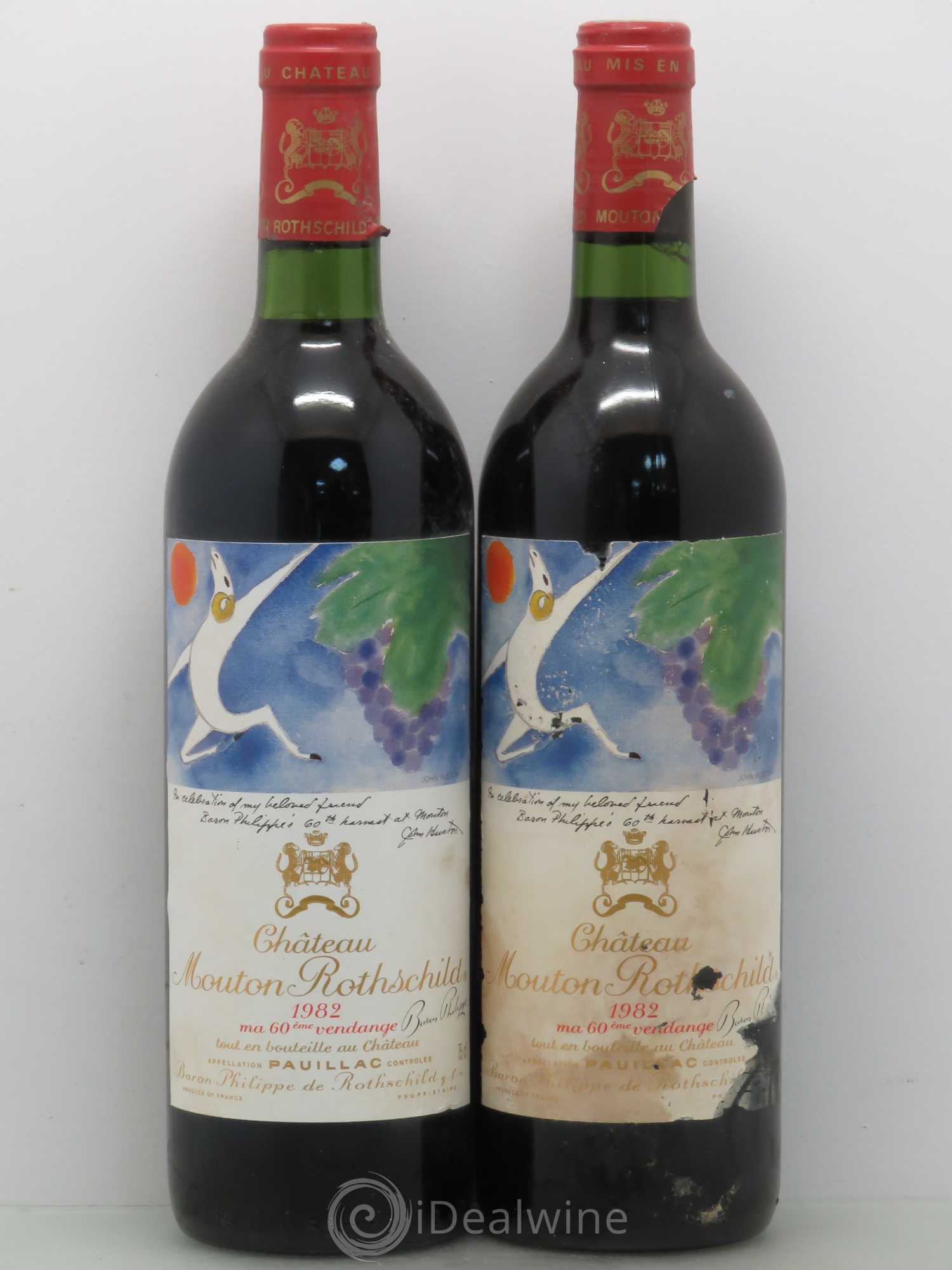 Château Mouton Rothschild 1er Grand Cru Classé 1982 - Lot de 2 bouteilles - 0