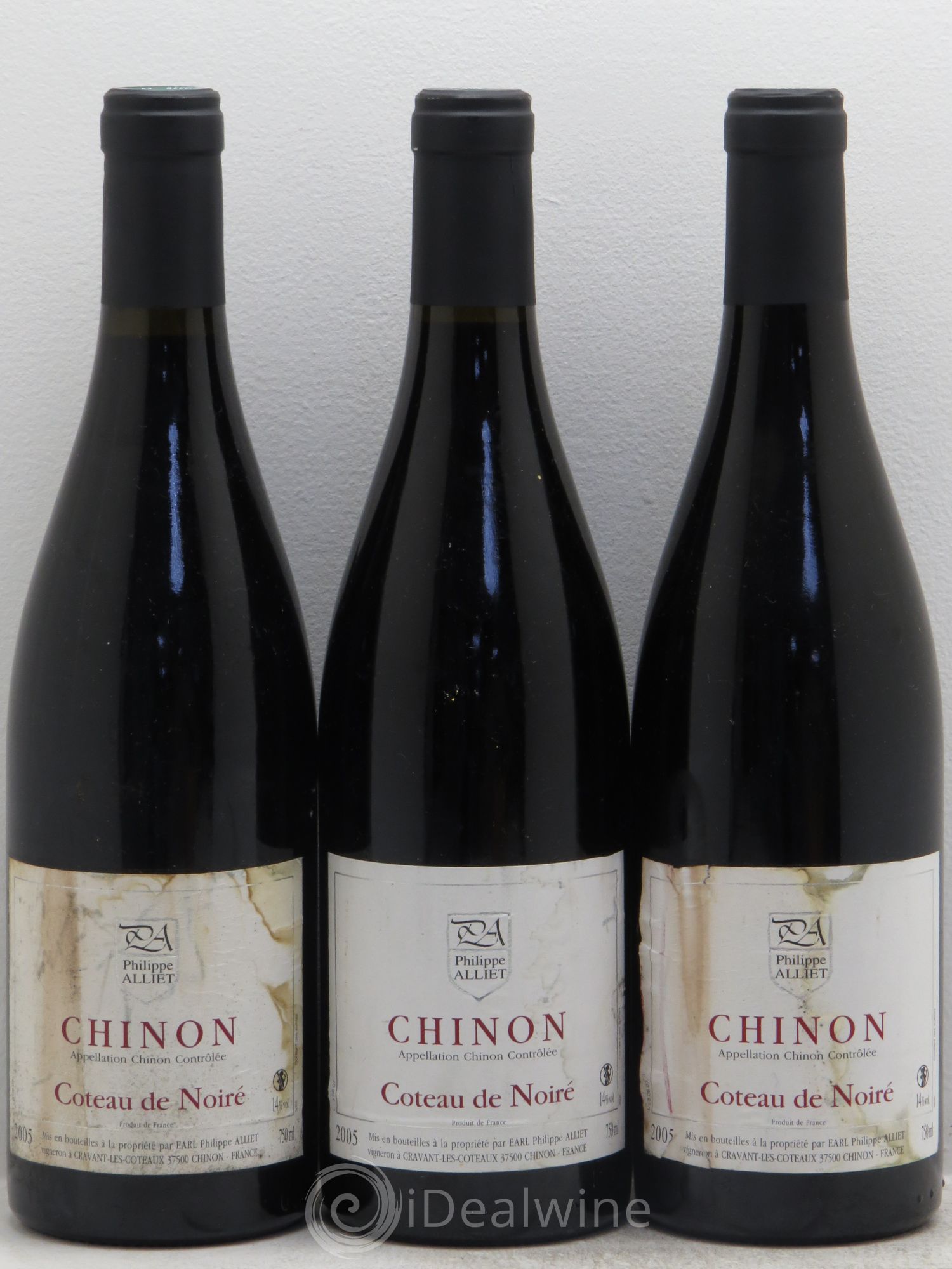 Chinon Coteau de Noiré Philippe Alliet 2005 - Lot de 3 bouteilles - 0