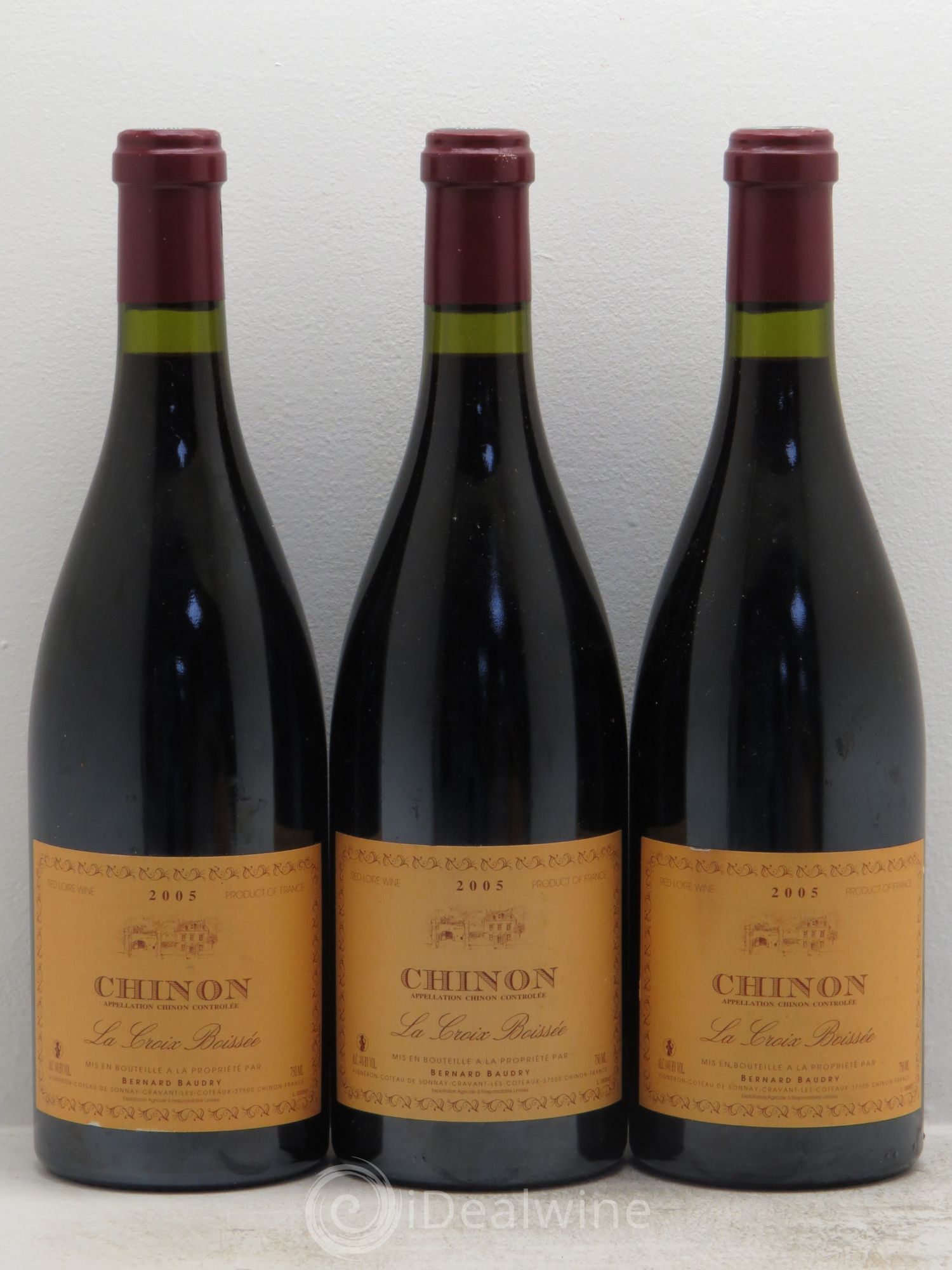 Chinon La Croix Boissée Bernard Baudry 2005 - Lot de 3 bouteilles - 0