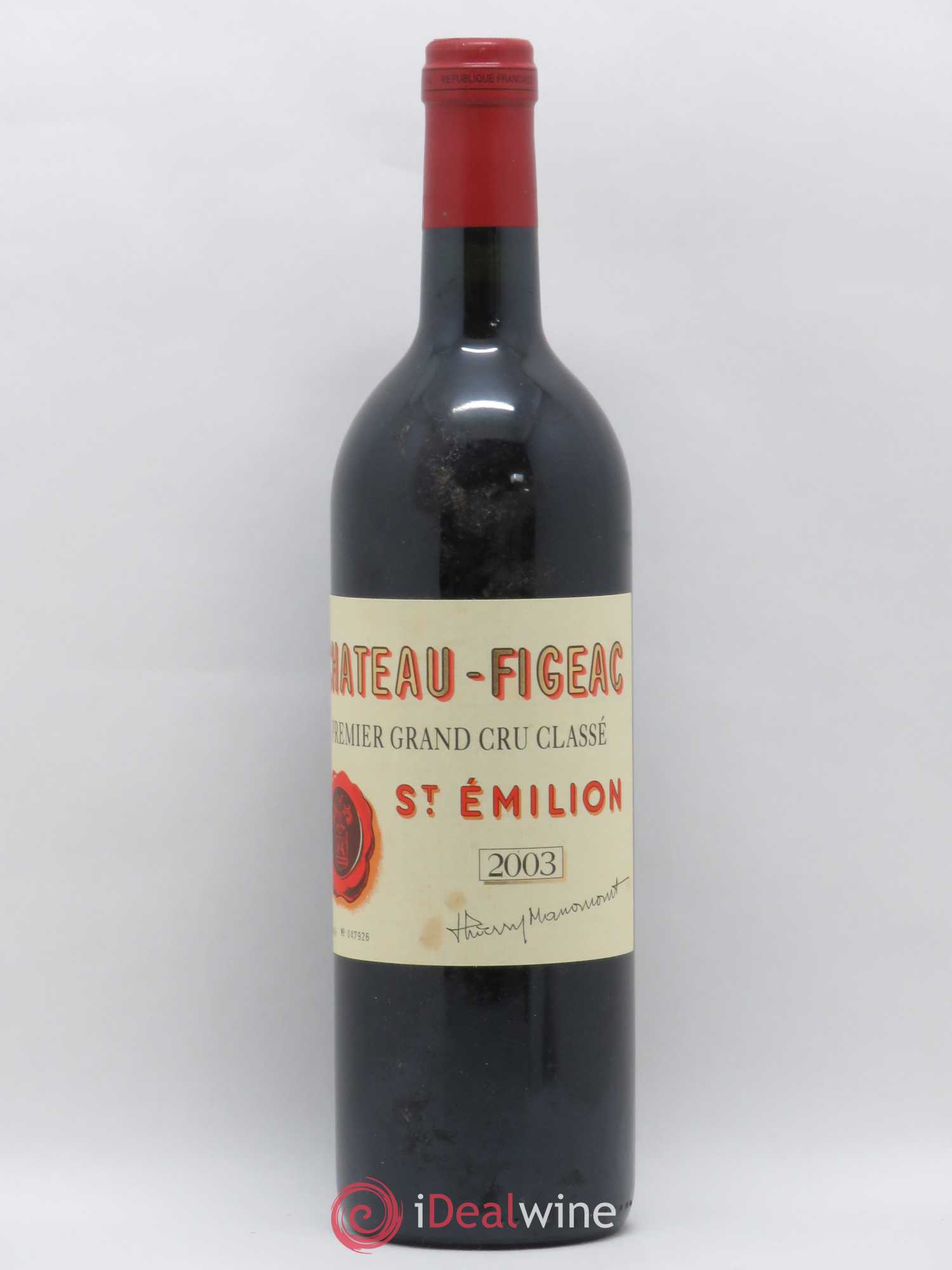 Château Figeac 1er Grand Cru Classé A 2003 - Lot de 1 bouteille - 0