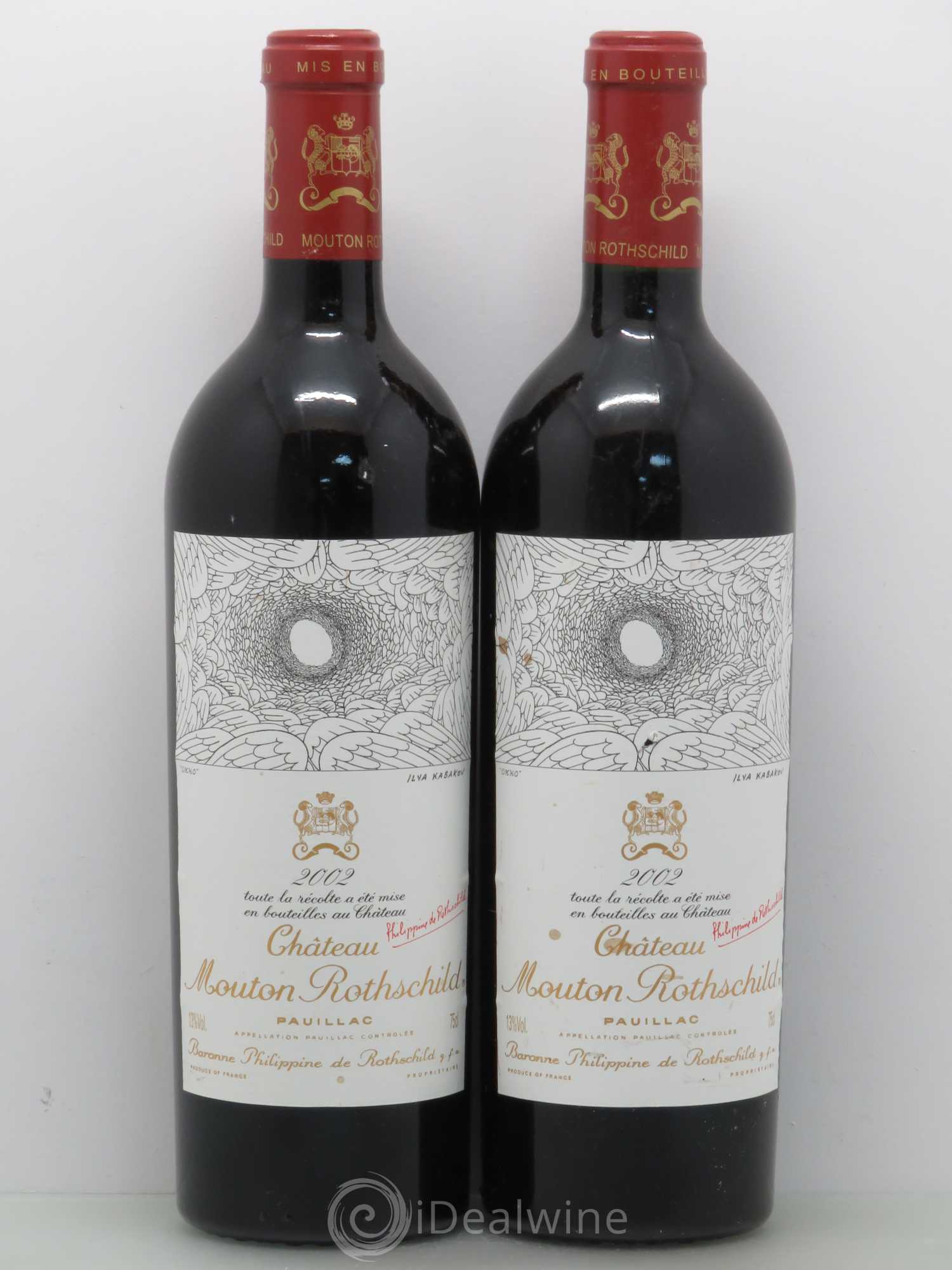 Château Mouton Rothschild 1er Grand Cru Classé 2002 - Lot de 2 bouteilles - 0