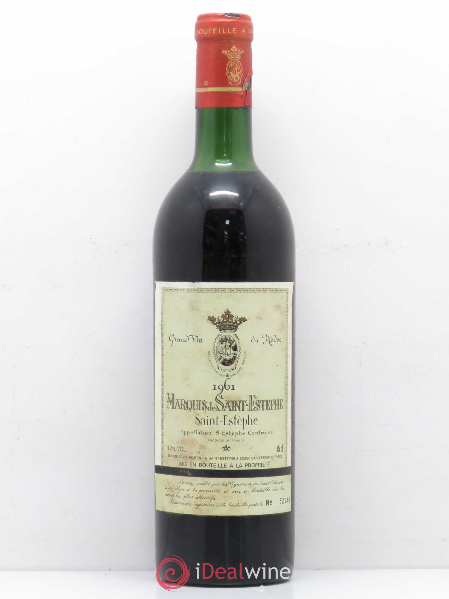 Marquis de Saint Estèphe 1961 - Lot de 1 bouteille - 0