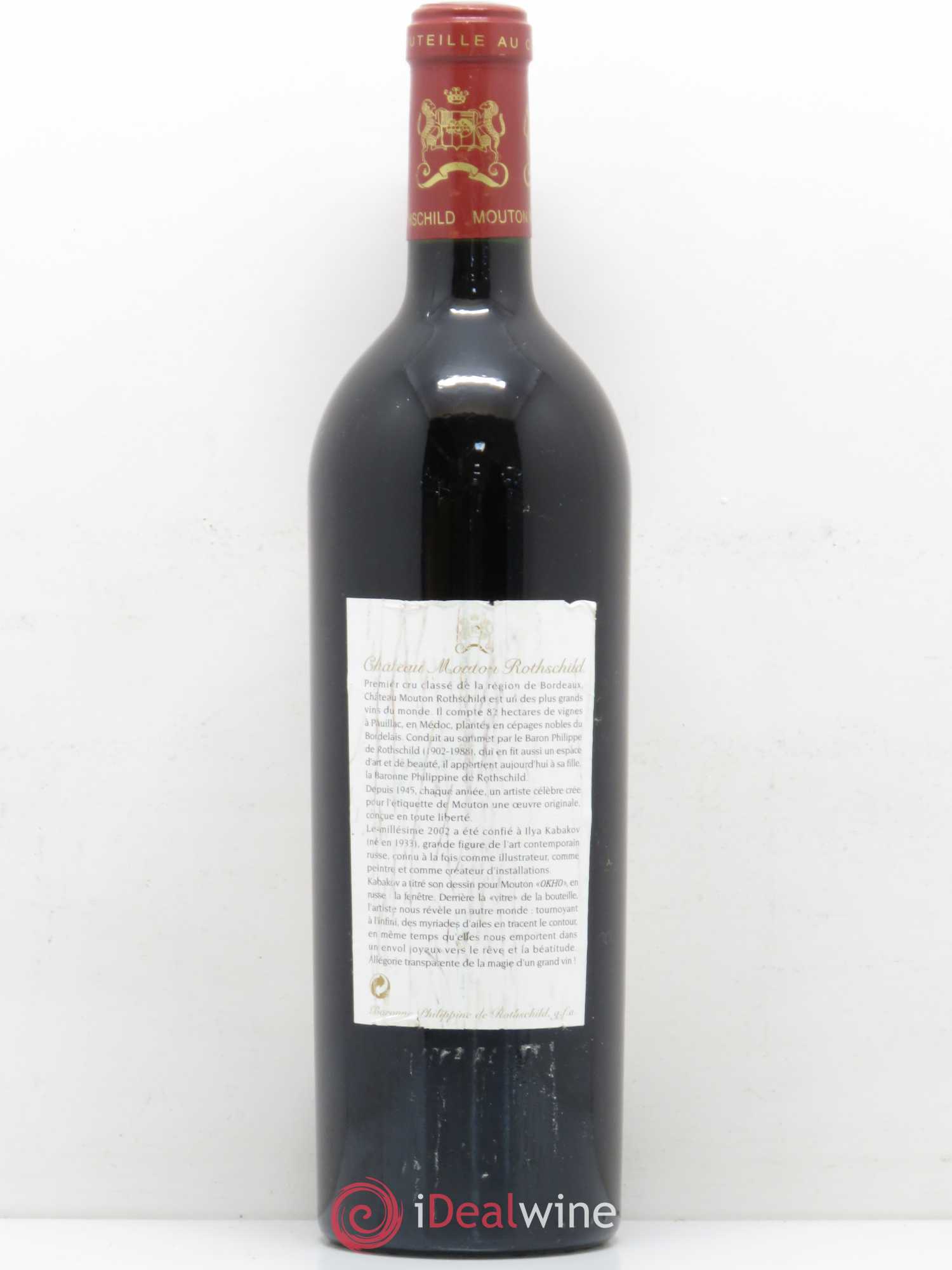 Château Mouton Rothschild 1er Grand Cru Classé 2002 - Lot de 1 bouteille - 1