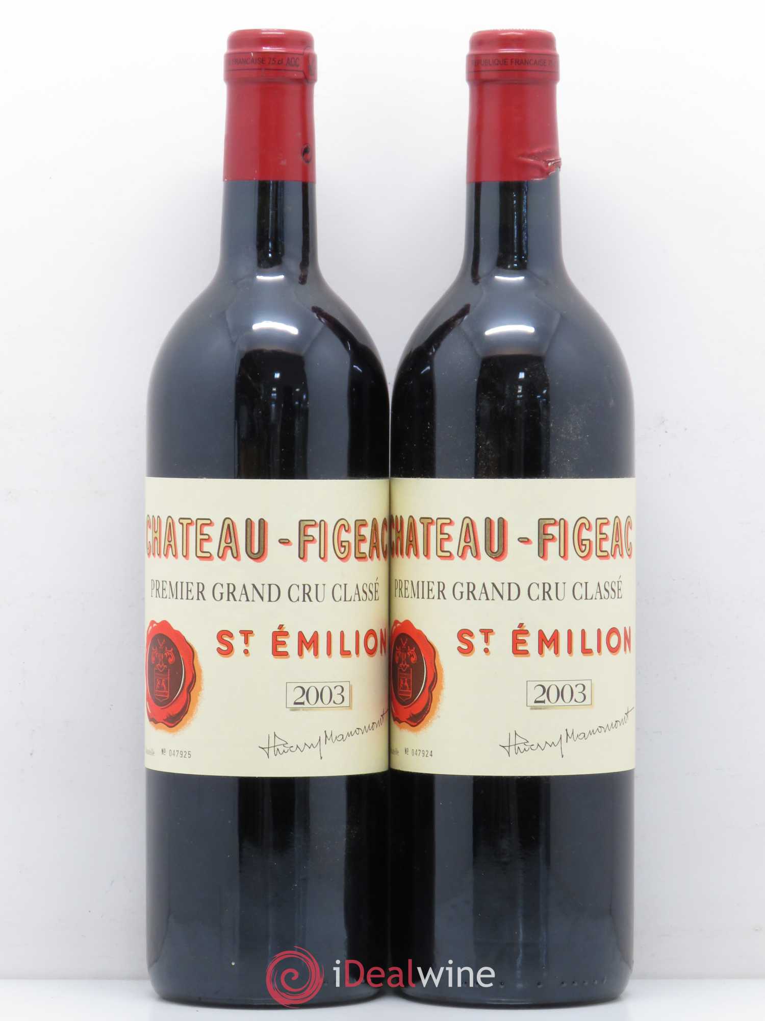 Château Figeac 1er Grand Cru Classé A 2003 - Lot de 2 bouteilles - 0