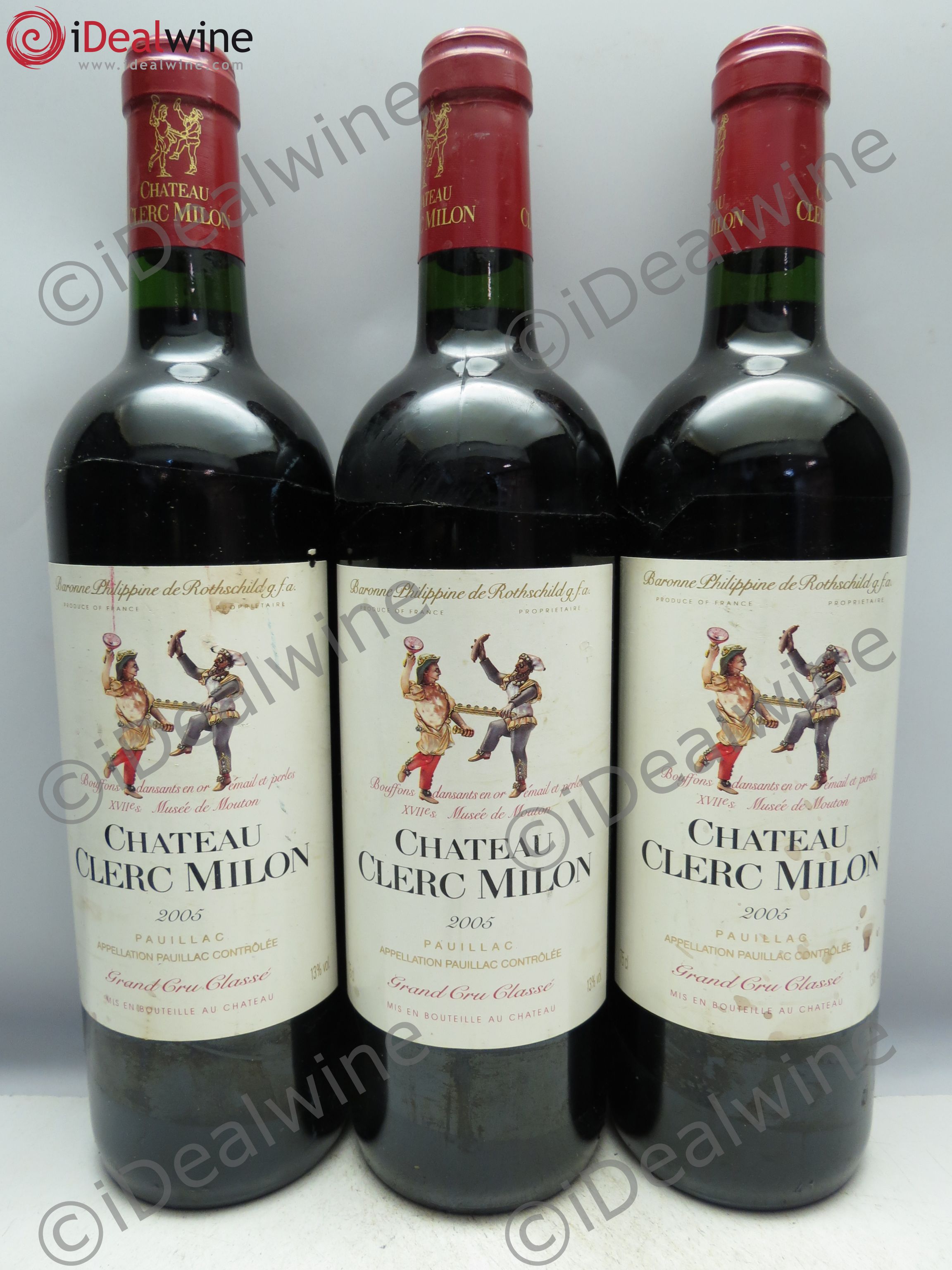 Château Clerc Milon 5ème Grand Cru Classé 2005 - Lot de 3 bouteilles - 0