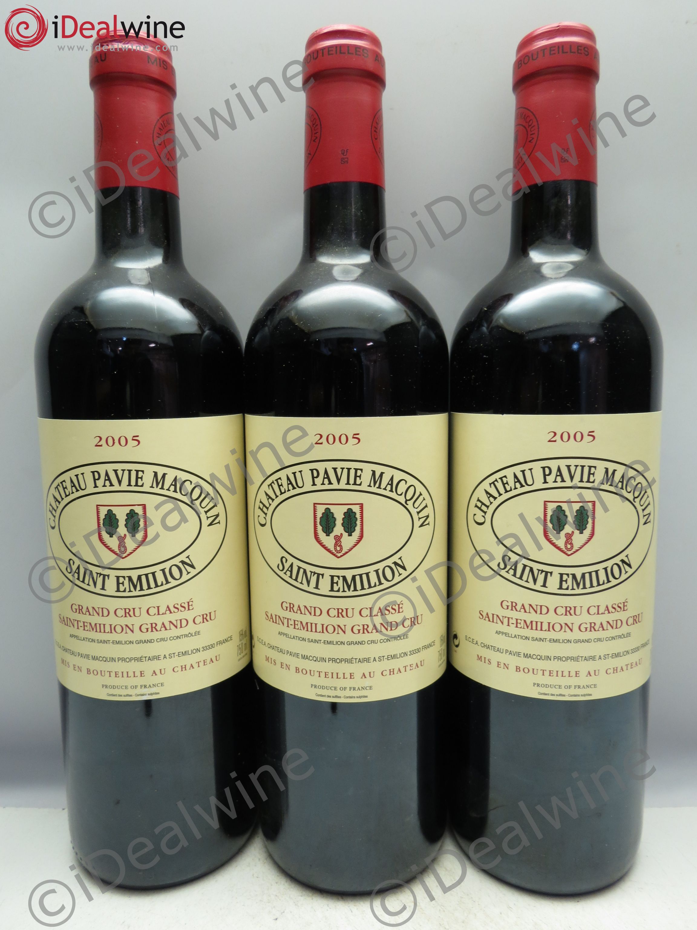 Château Pavie Macquin 1er Grand Cru Classé B 2005 - Lot de 3 bouteilles - 0