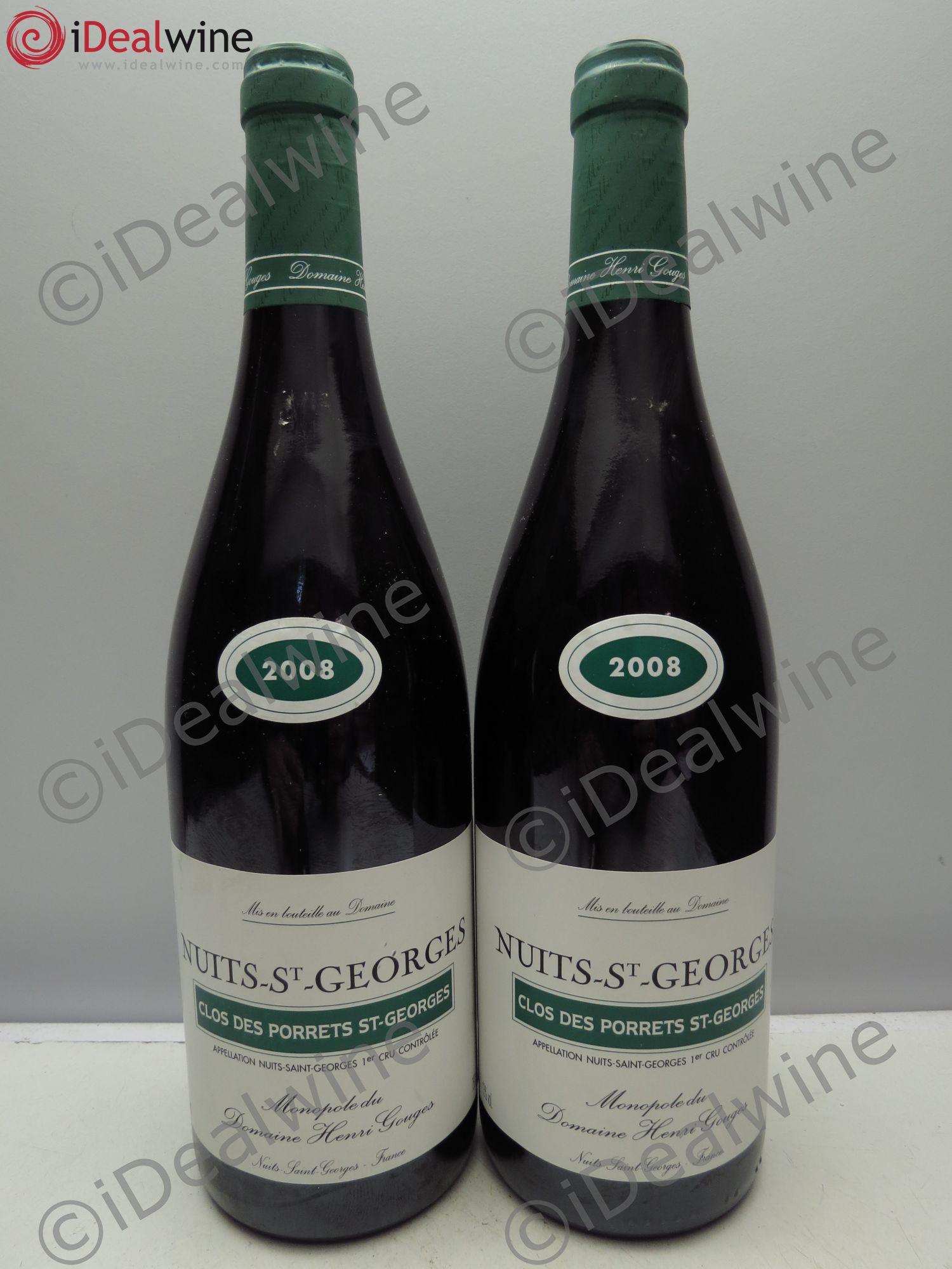 Nuits-Saint-Georges 1er Cru Clos des Porrets St Georges Henri Gouges 2008 - Lot de 2 bouteilles - 0