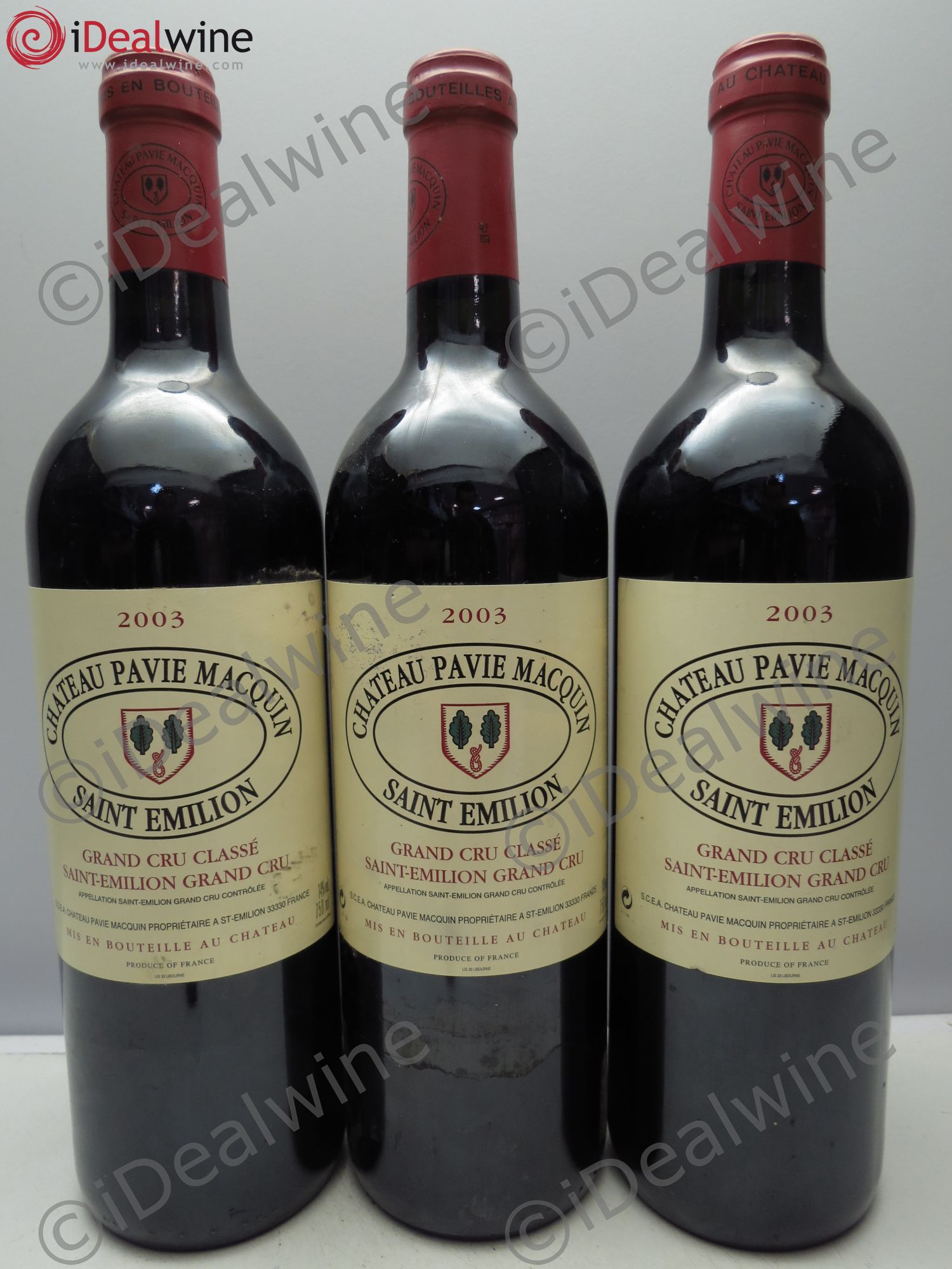 Château Pavie Macquin 1er Grand Cru Classé B 2003 - Lot de 3 bouteilles - 0