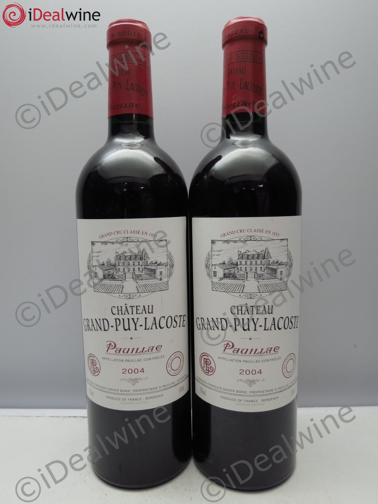Château Grand Puy Lacoste 5ème Grand Cru Classé 2004 - Lot de 2 bouteilles - 0