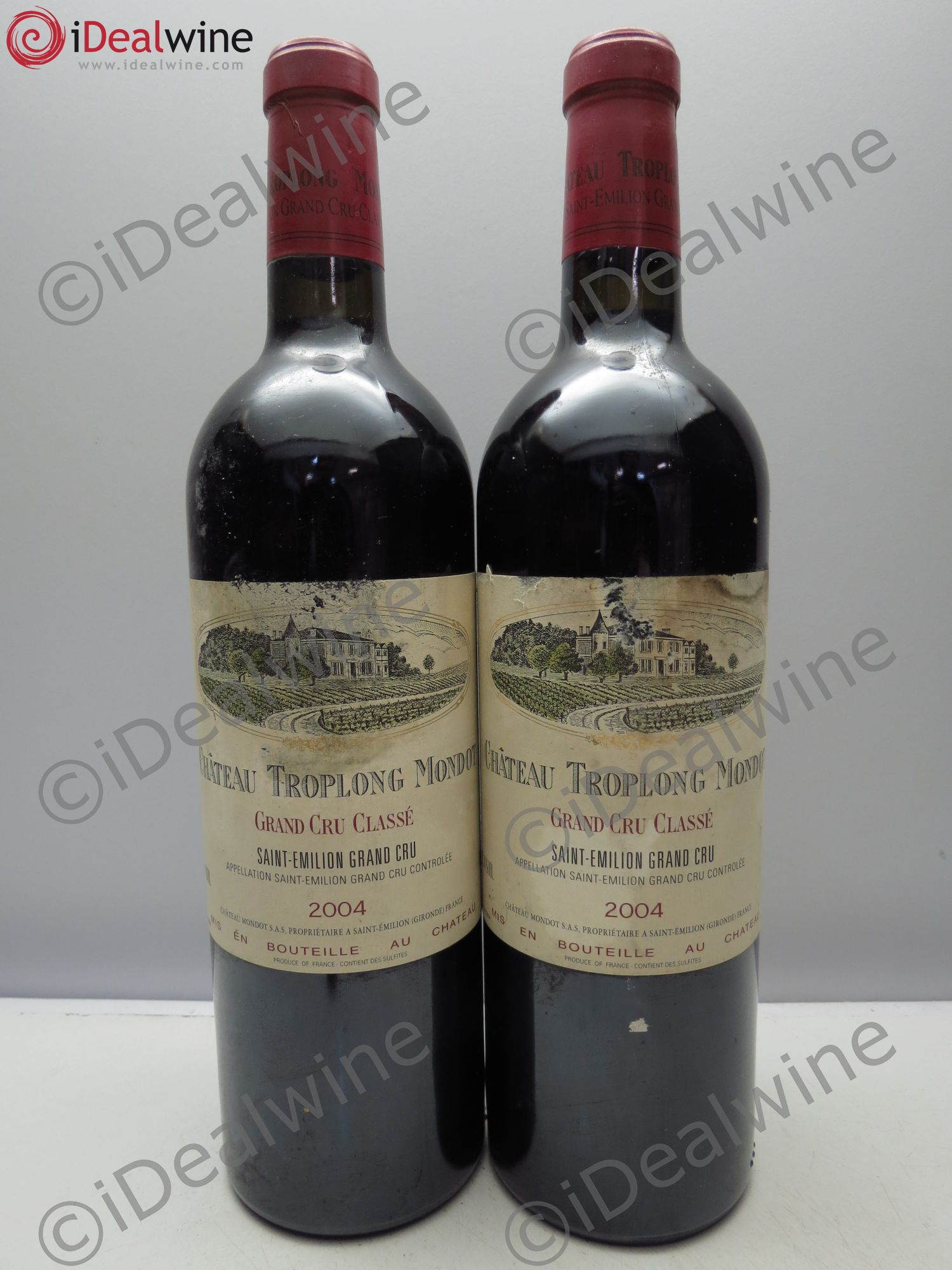 Château Troplong Mondot 1er Grand Cru Classé B 2004 - Lot de 2 bouteilles - 0