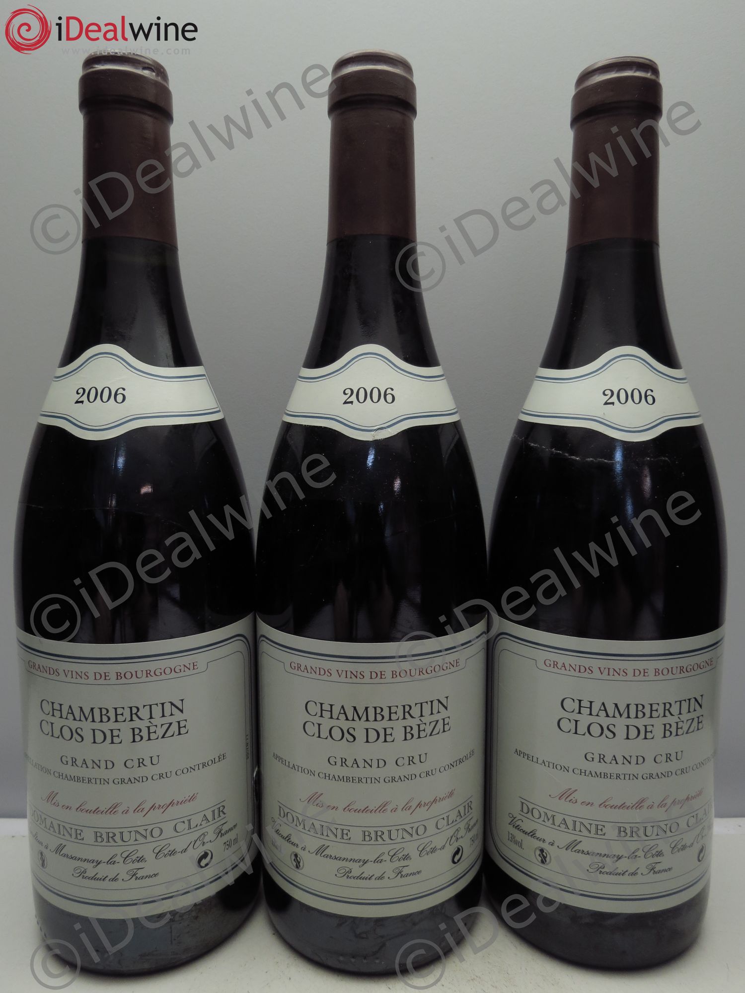 Chambertin Clos de Bèze Grand Cru Bruno Clair (Domaine) 2006 - Lot de 3 bouteilles - 0