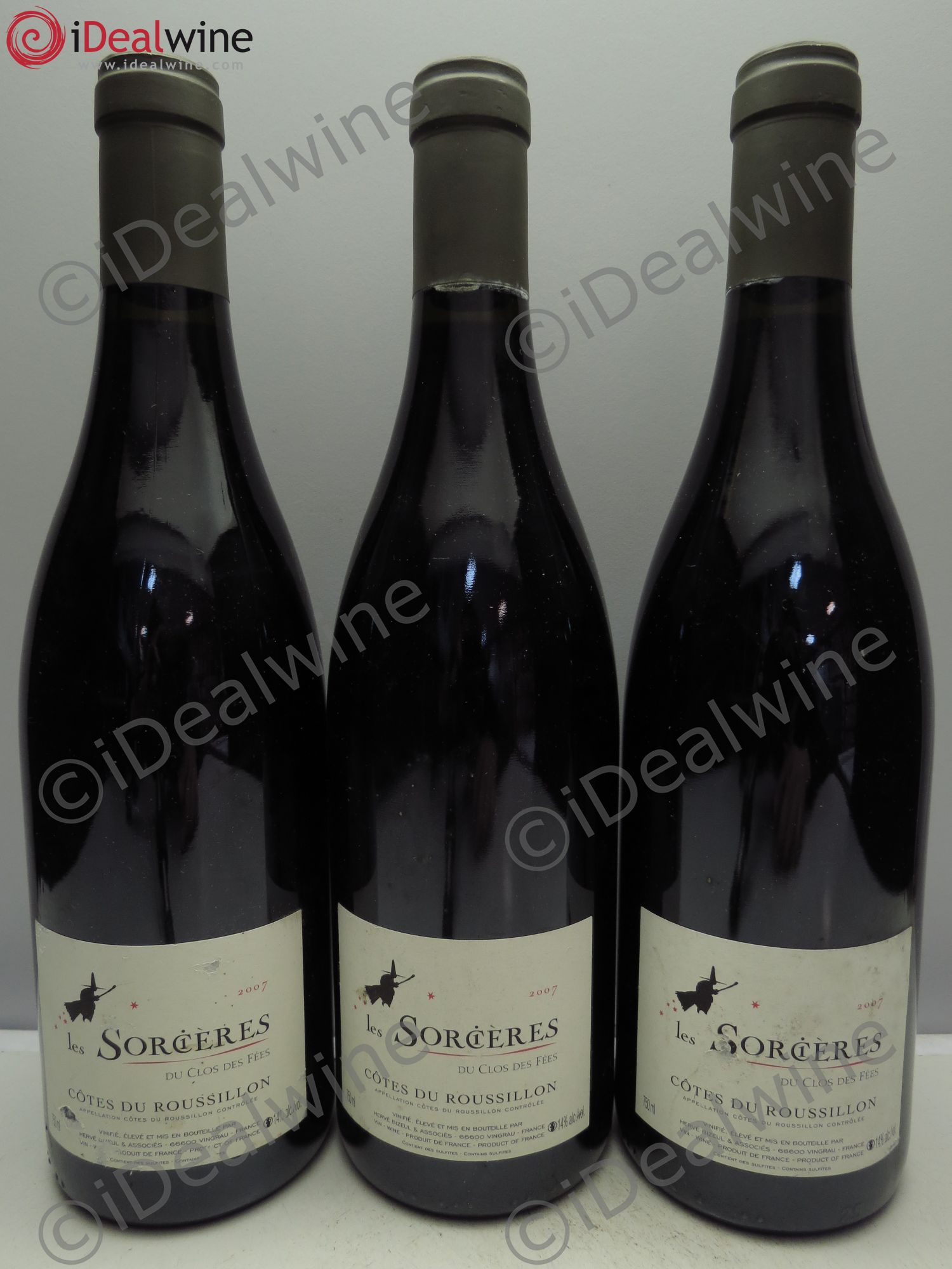 Côtes du Roussillon Clos des Fées Les Sorcières Hervé Bizeul 2007 - Lot de 3 bouteilles - 0