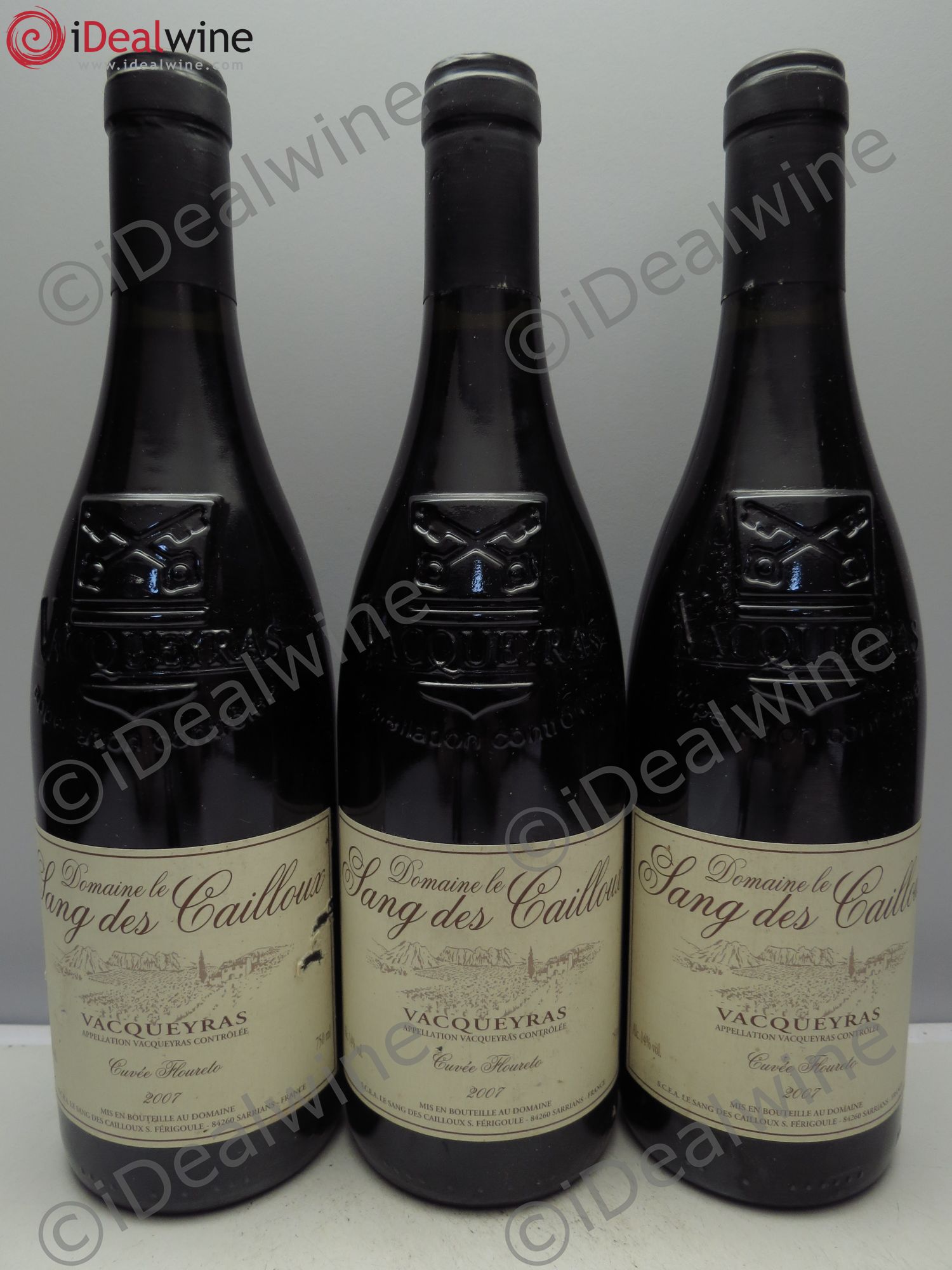 Vacqueyras Cuvée Floureto - Domaine Le Sang des Cailloux 2007 - Posten von 3 Flaschen - 0