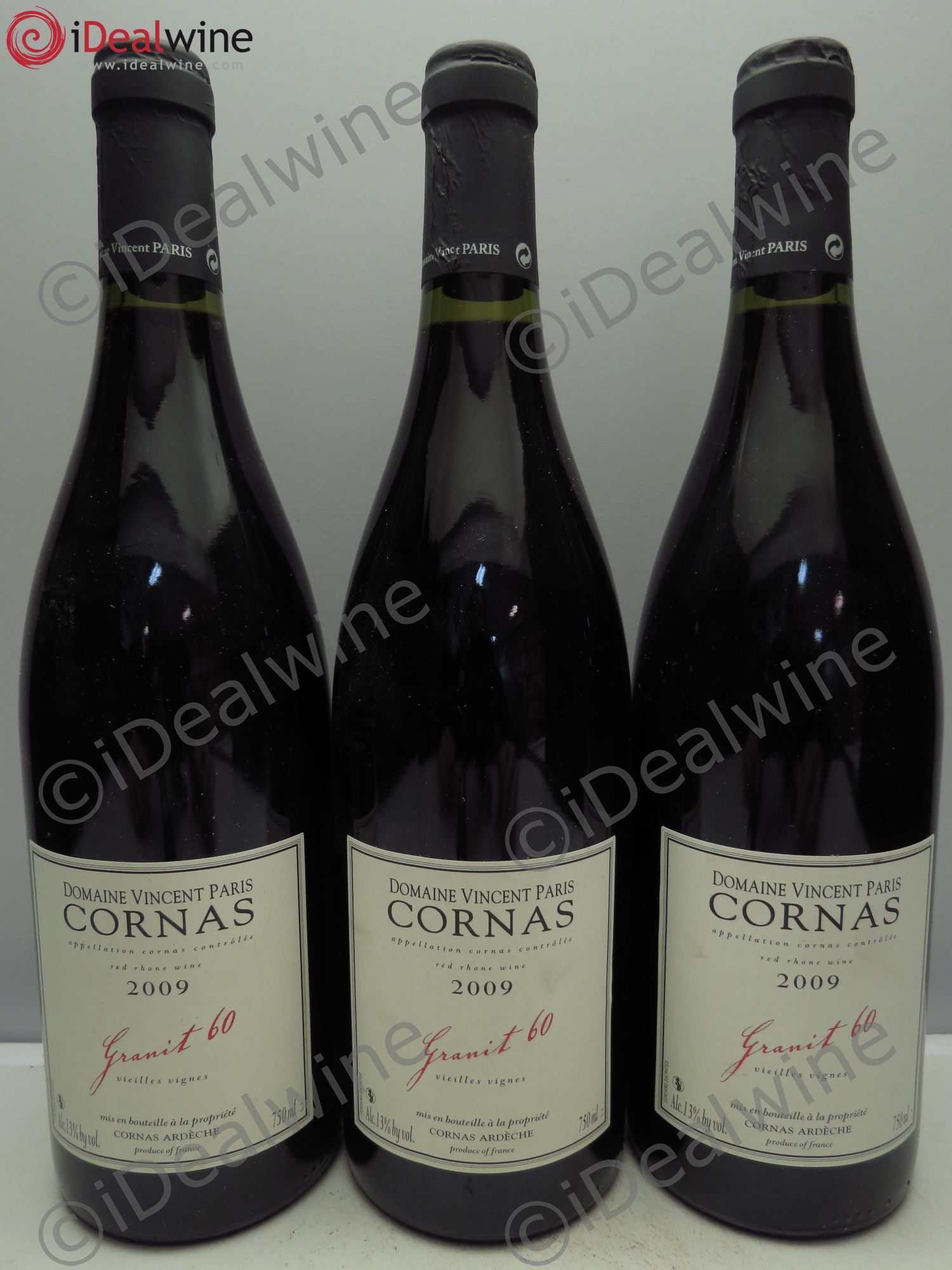 Cornas Granit 60 - Vincent Paris 2009 - Posten von 3 Flaschen - 0